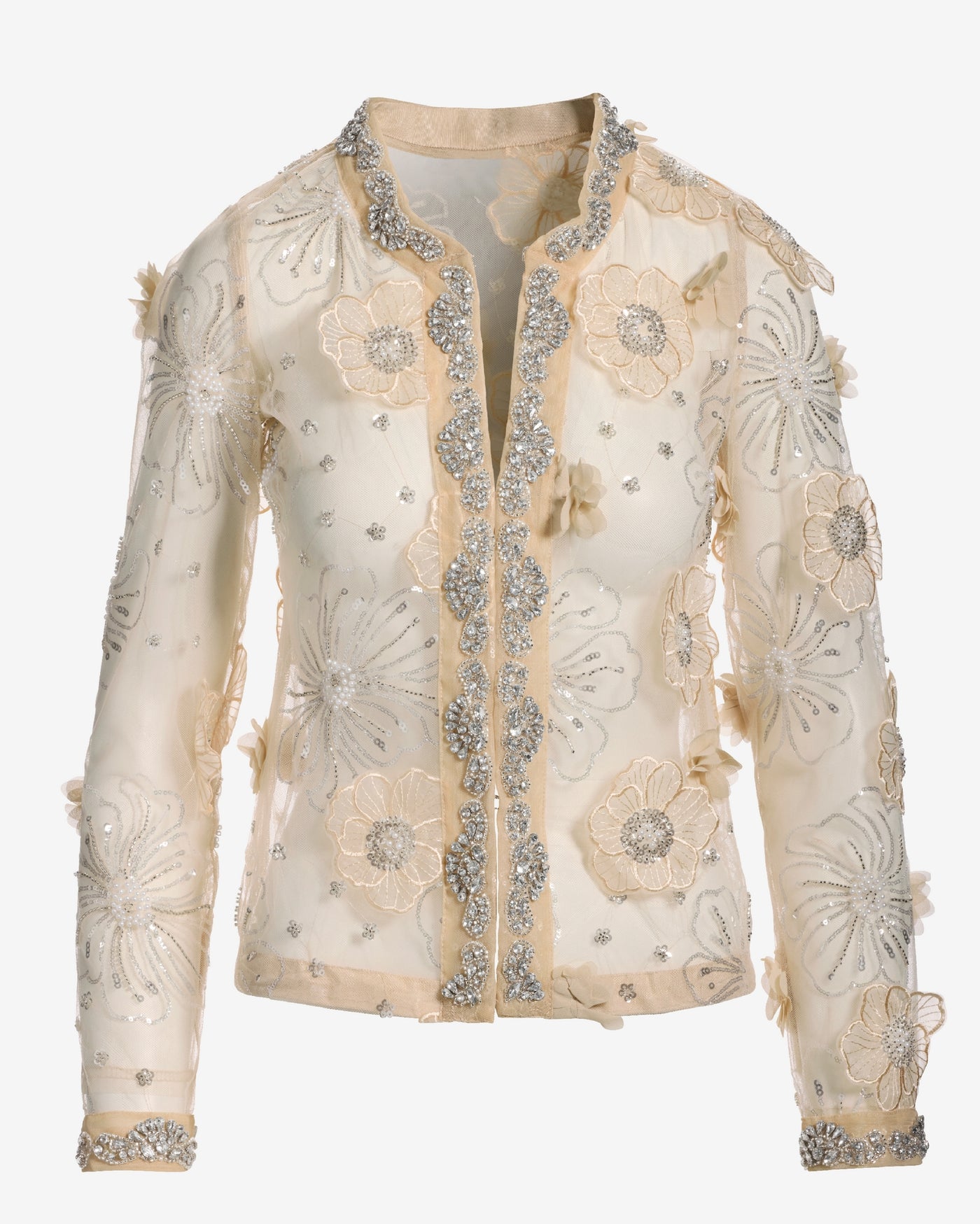 3D Floral Embellished Jacket Sandshell
