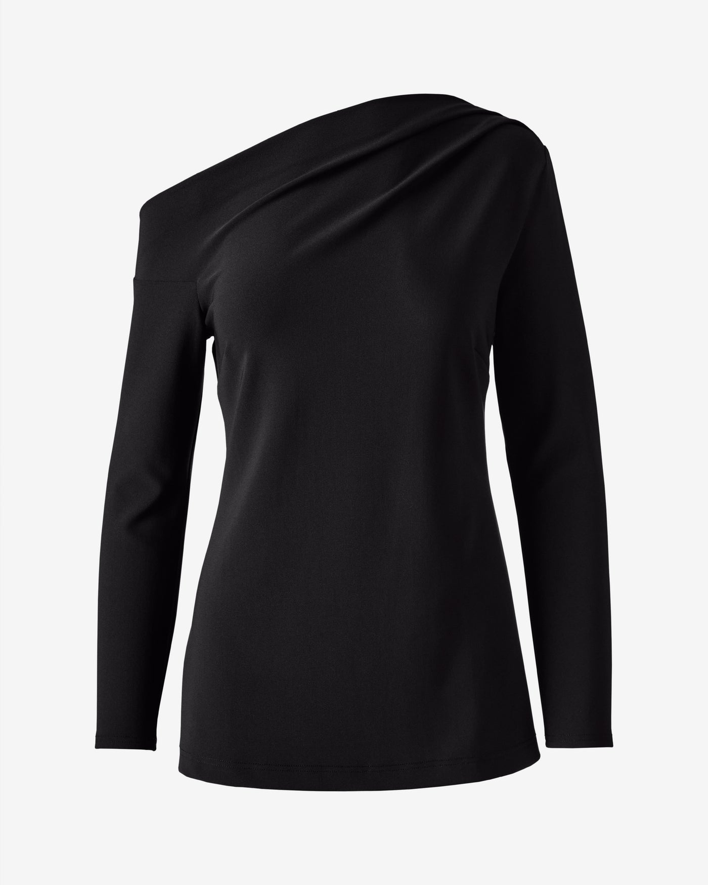 Beyond Travel Asymmetrical Long Sleeve Top Jet Black