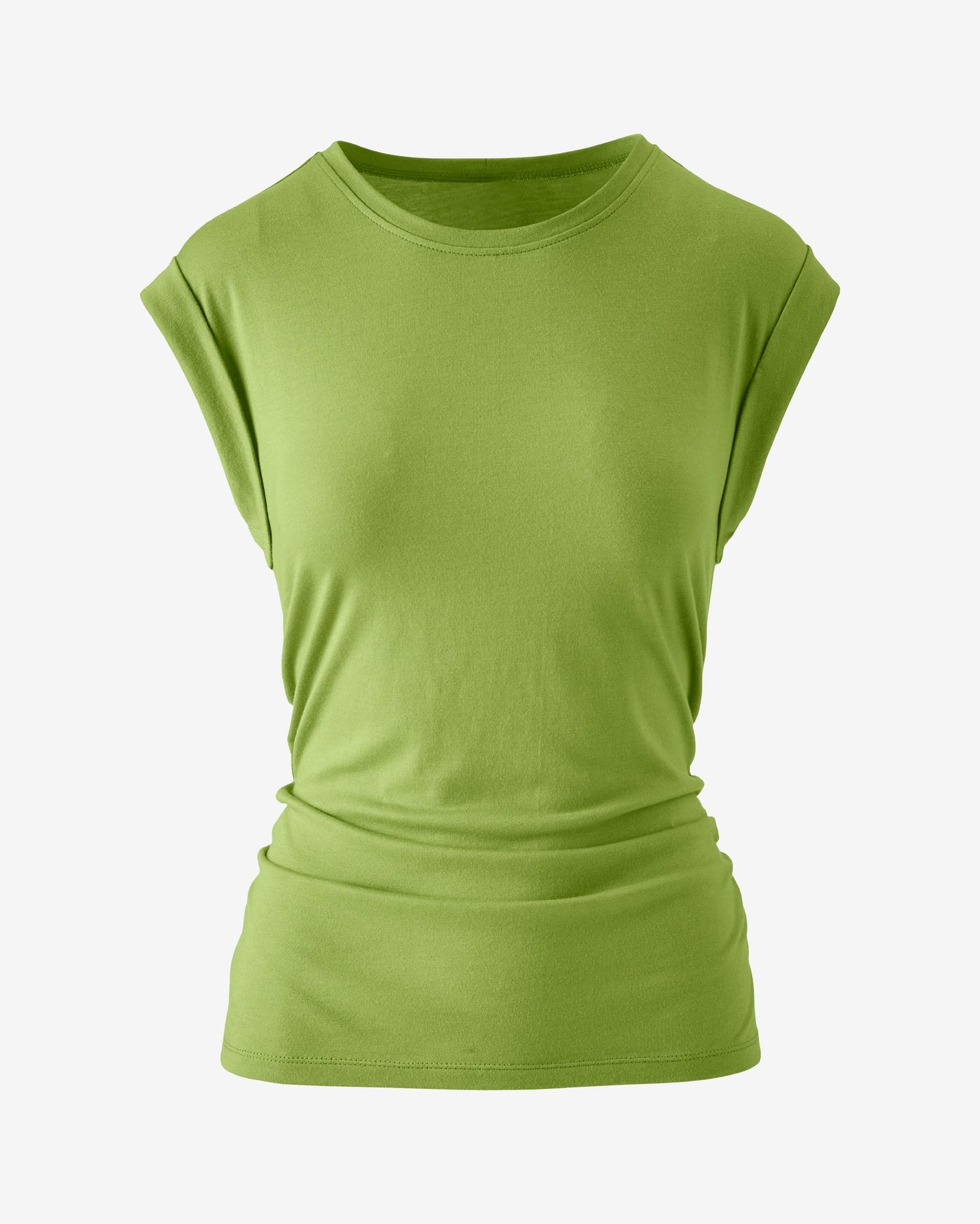 Crew Neck Shirred T- Shirt Peridot
