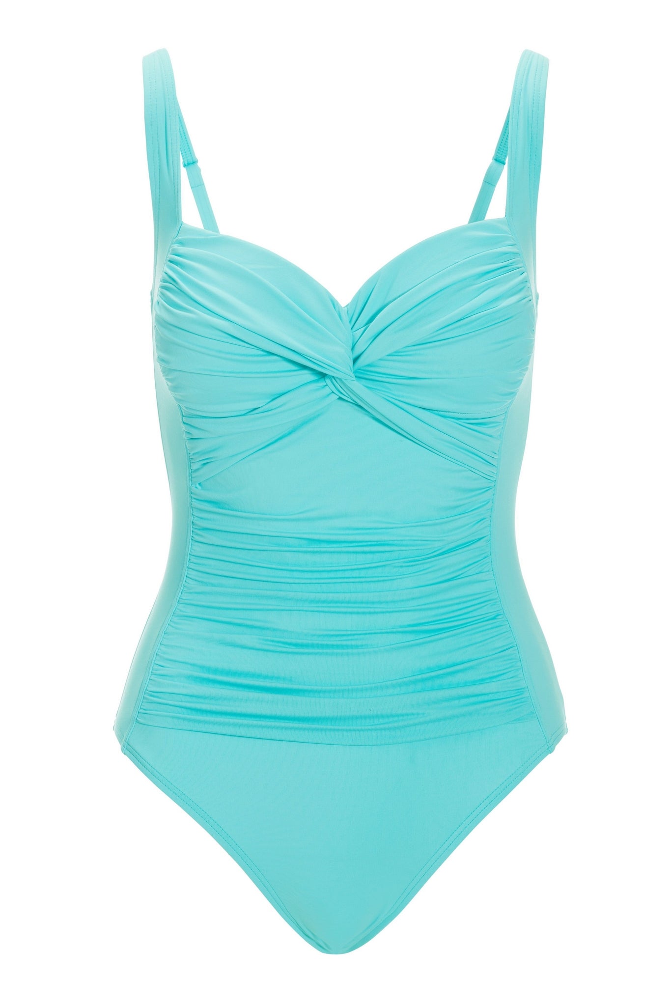 Swim Sense Twist Front One-Piece Swimsuit Fountain Blue