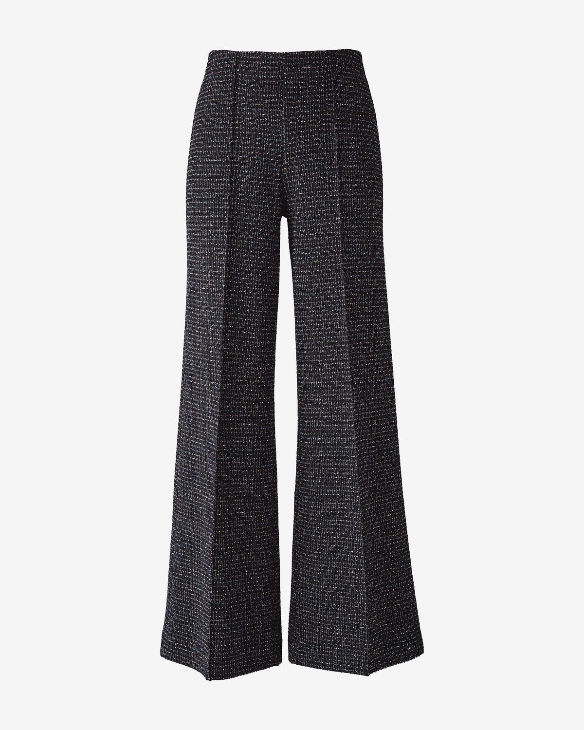 Knit Tweed Wide Leg Pant Black Multi
