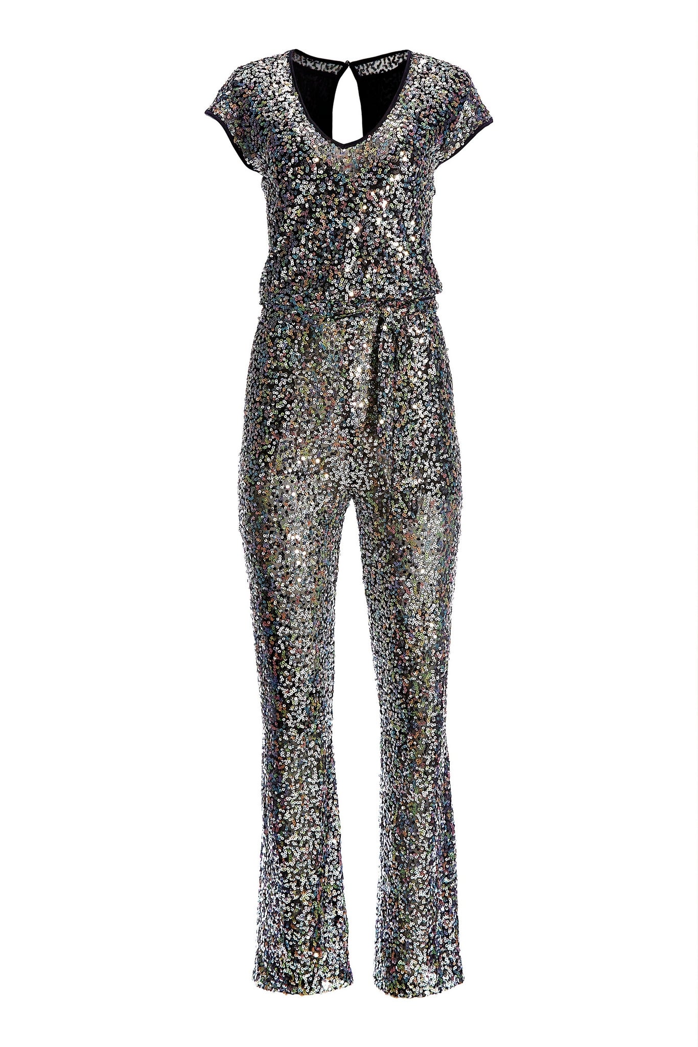 Multi Sequin Jumpsuit Black Multi
