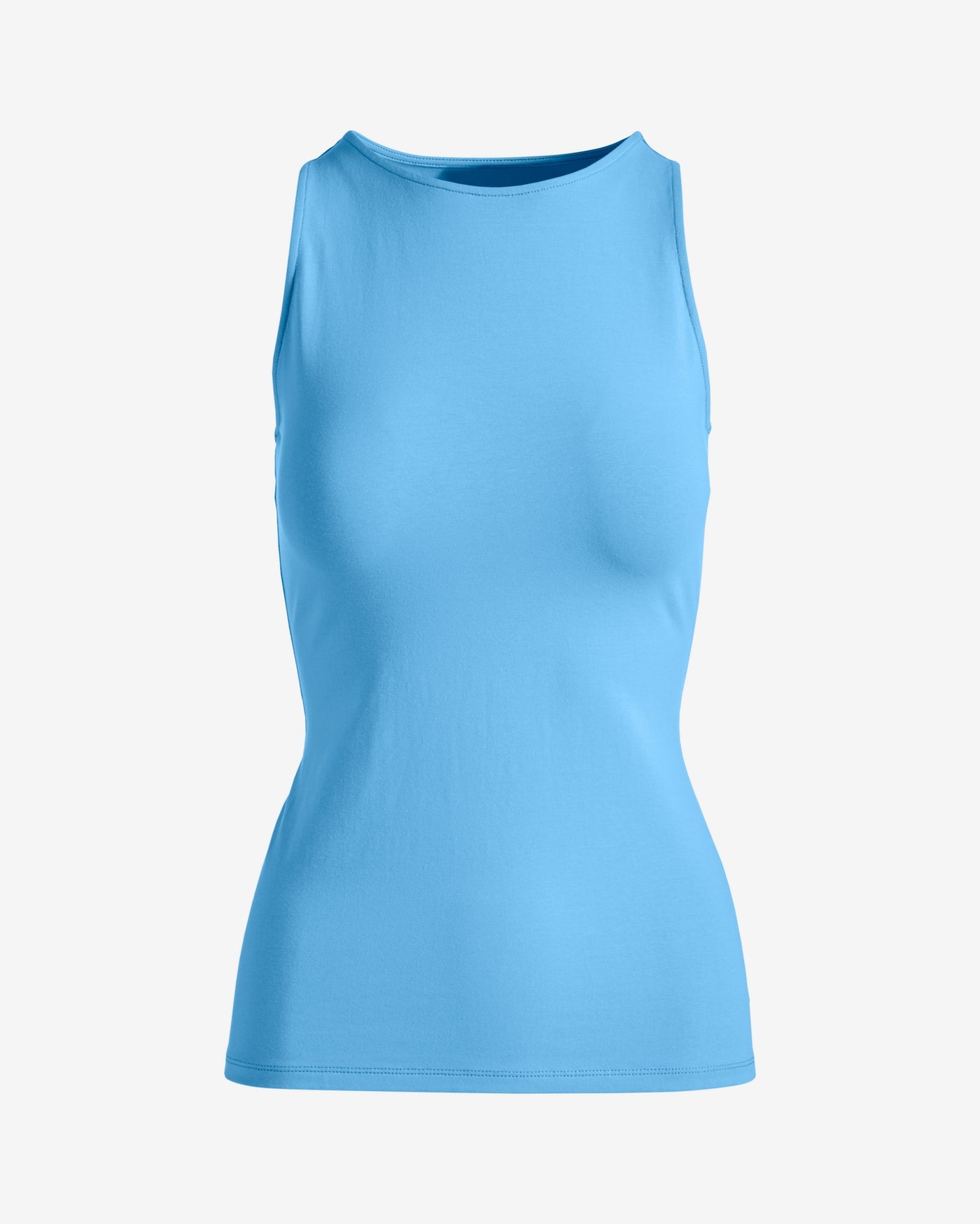 So Sexy High Neck Tank Knit Top Ethereal Blue