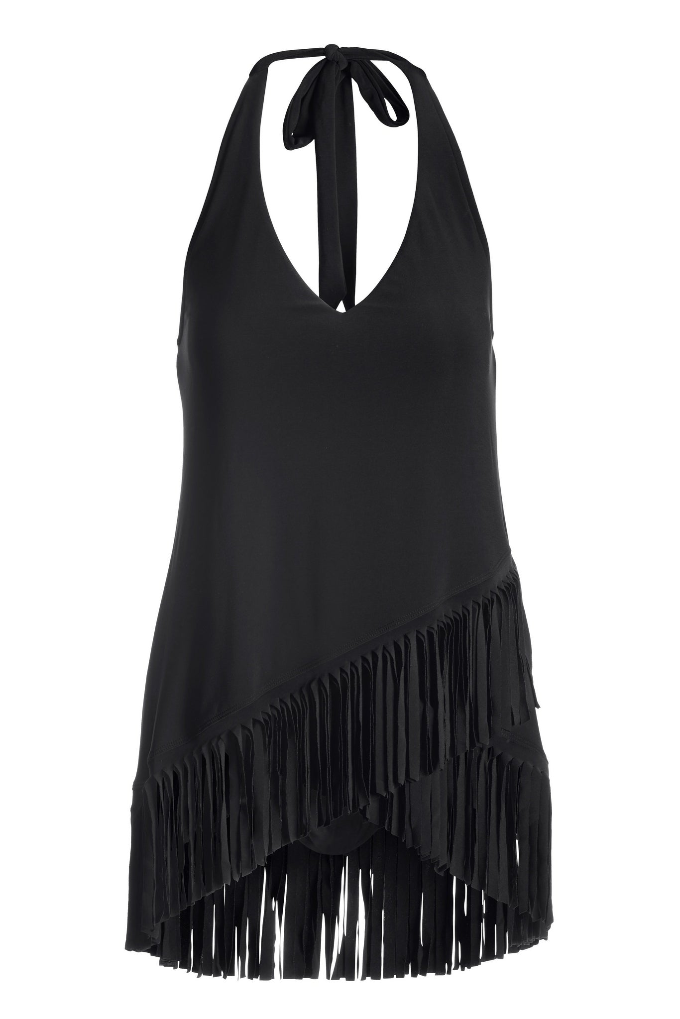 ONE PIECE FRINGE SWIM DRESS Black