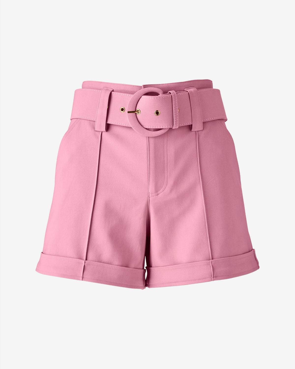 Modern Belted Pintuck Short Foxglove