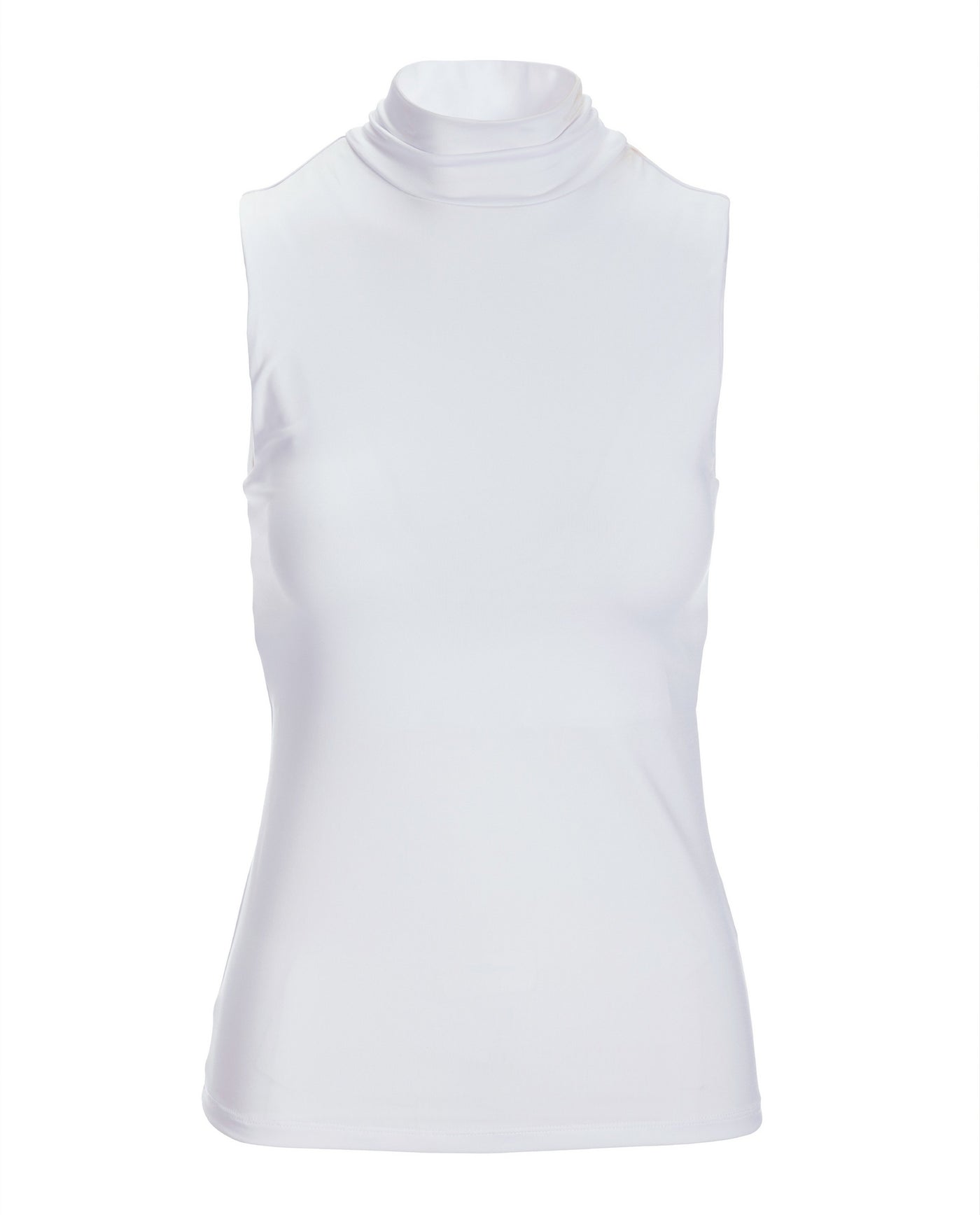 So Modern Sleeveless Mock Neck Top Pure White