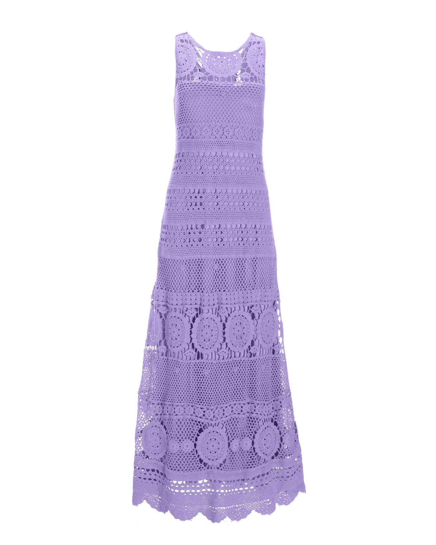 Sleeveless Crochet Maxi Dress Purple
