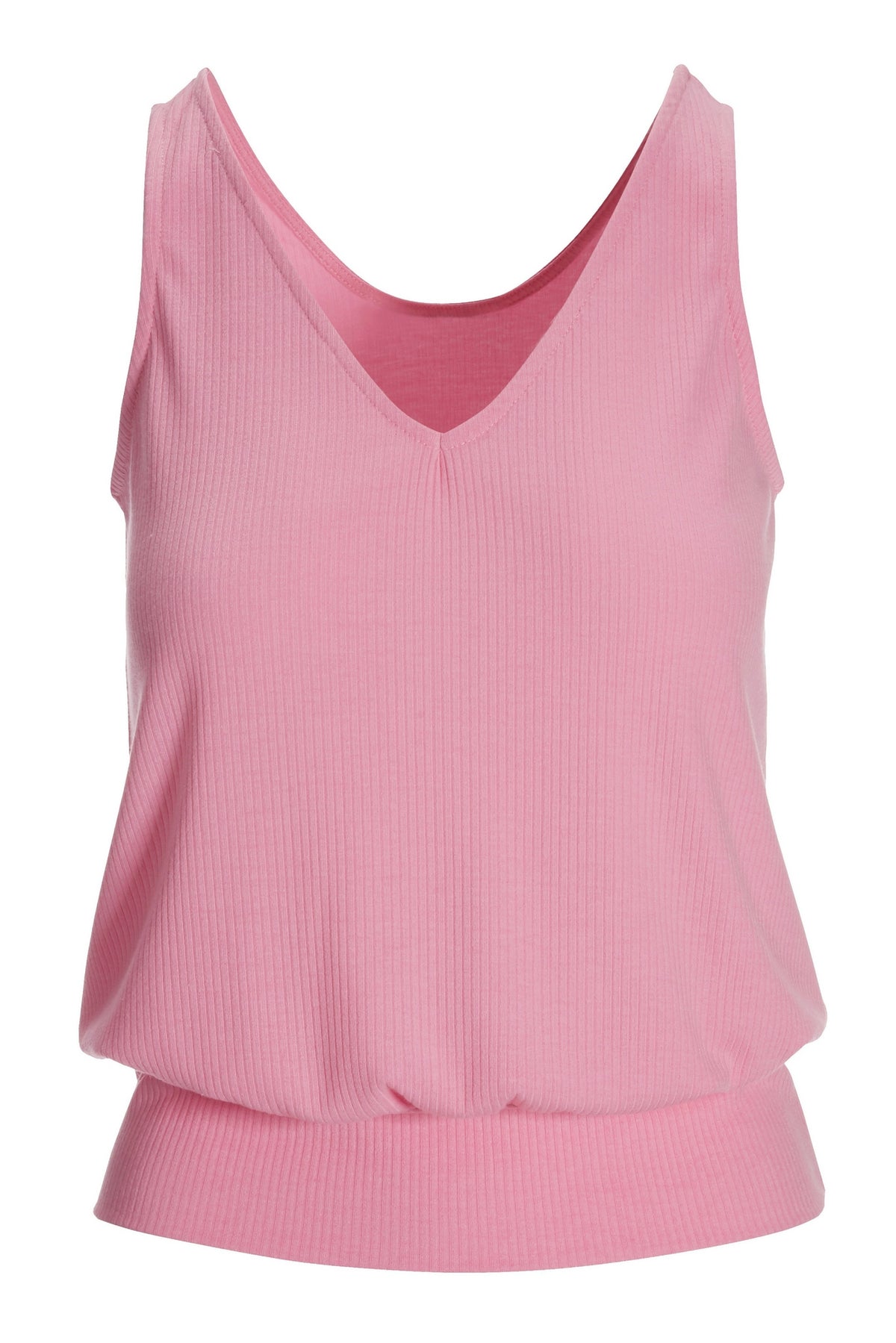 Ribbed Blouson Tank Pink