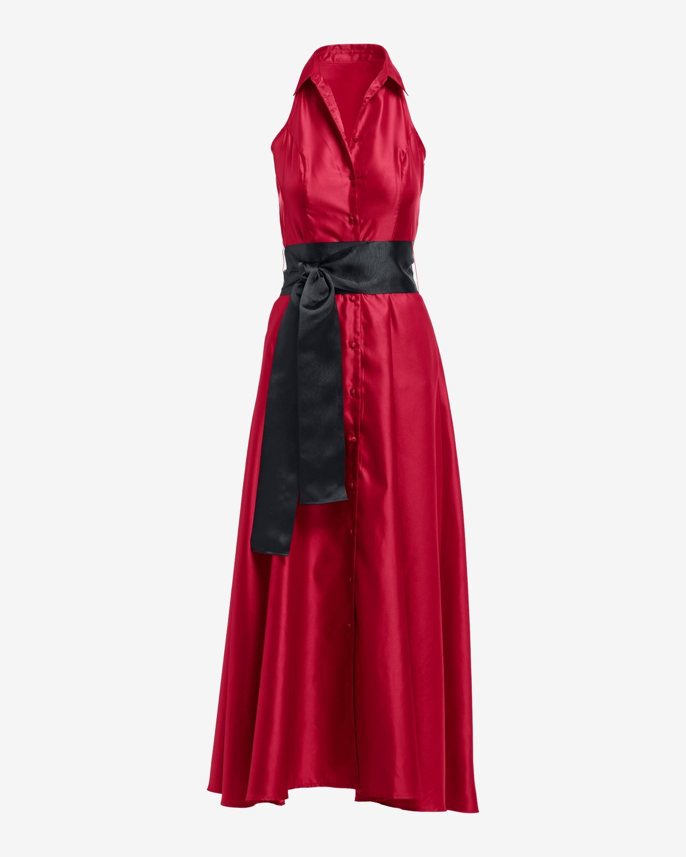 Belted Halter Shirt Dress Jester Red