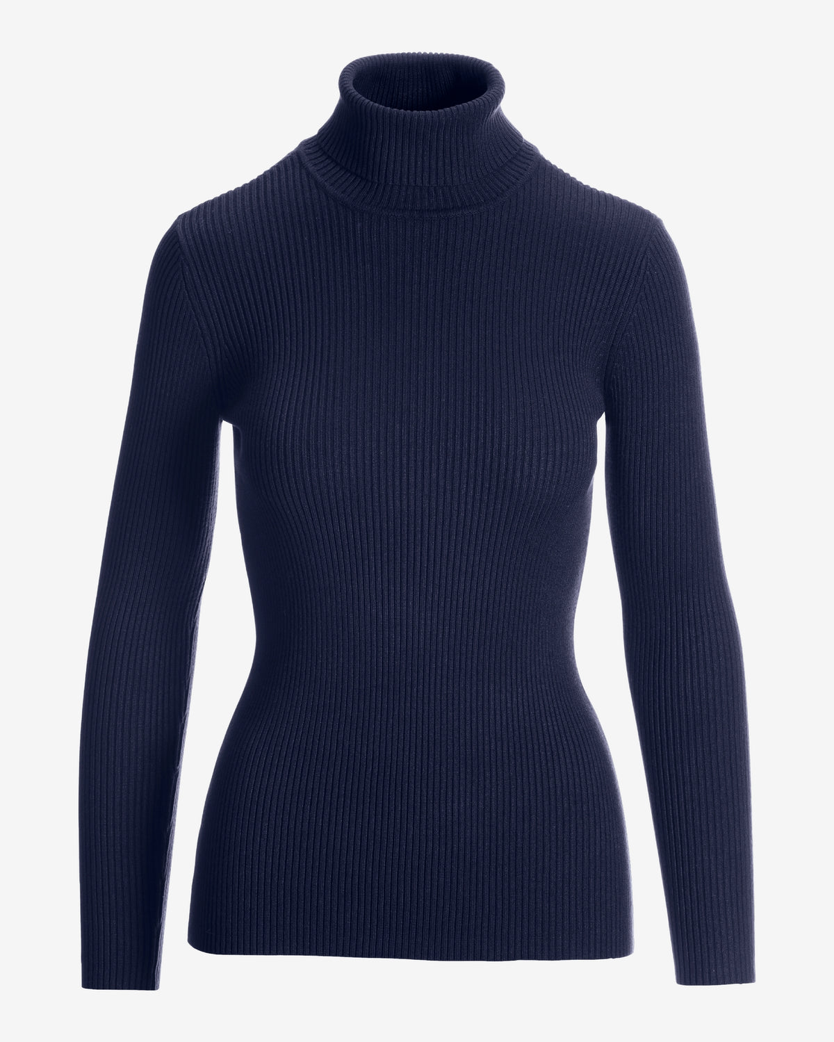 Ribbed Turtleneck Sweater Navy