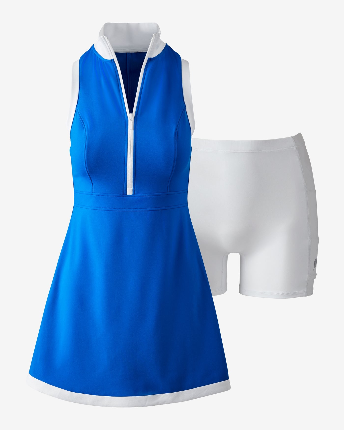 Pickletini x Boston Proper Color Block Half Zip Performance Dress Royal Blue