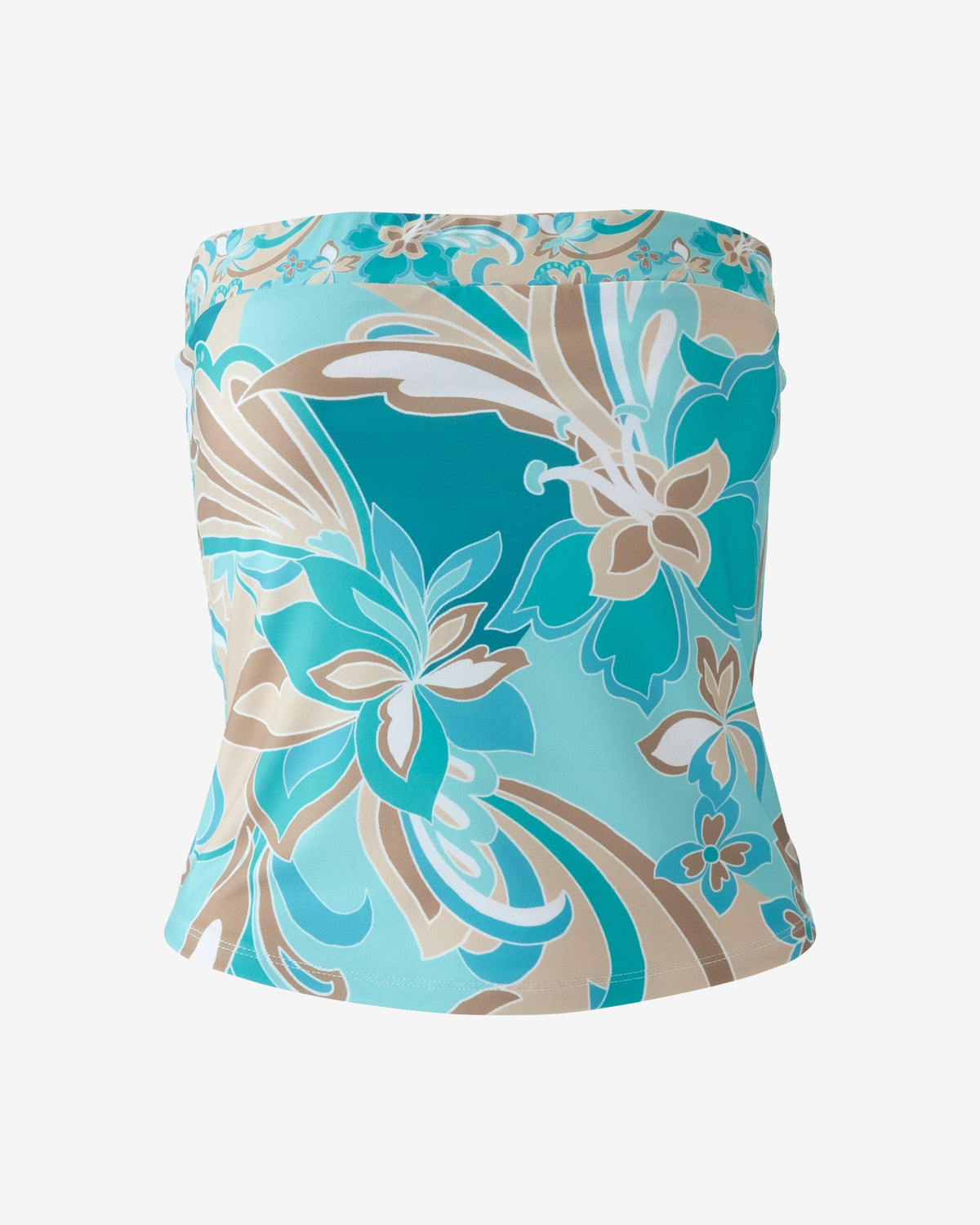 So Chic Printed Tube Top Agua Abstract