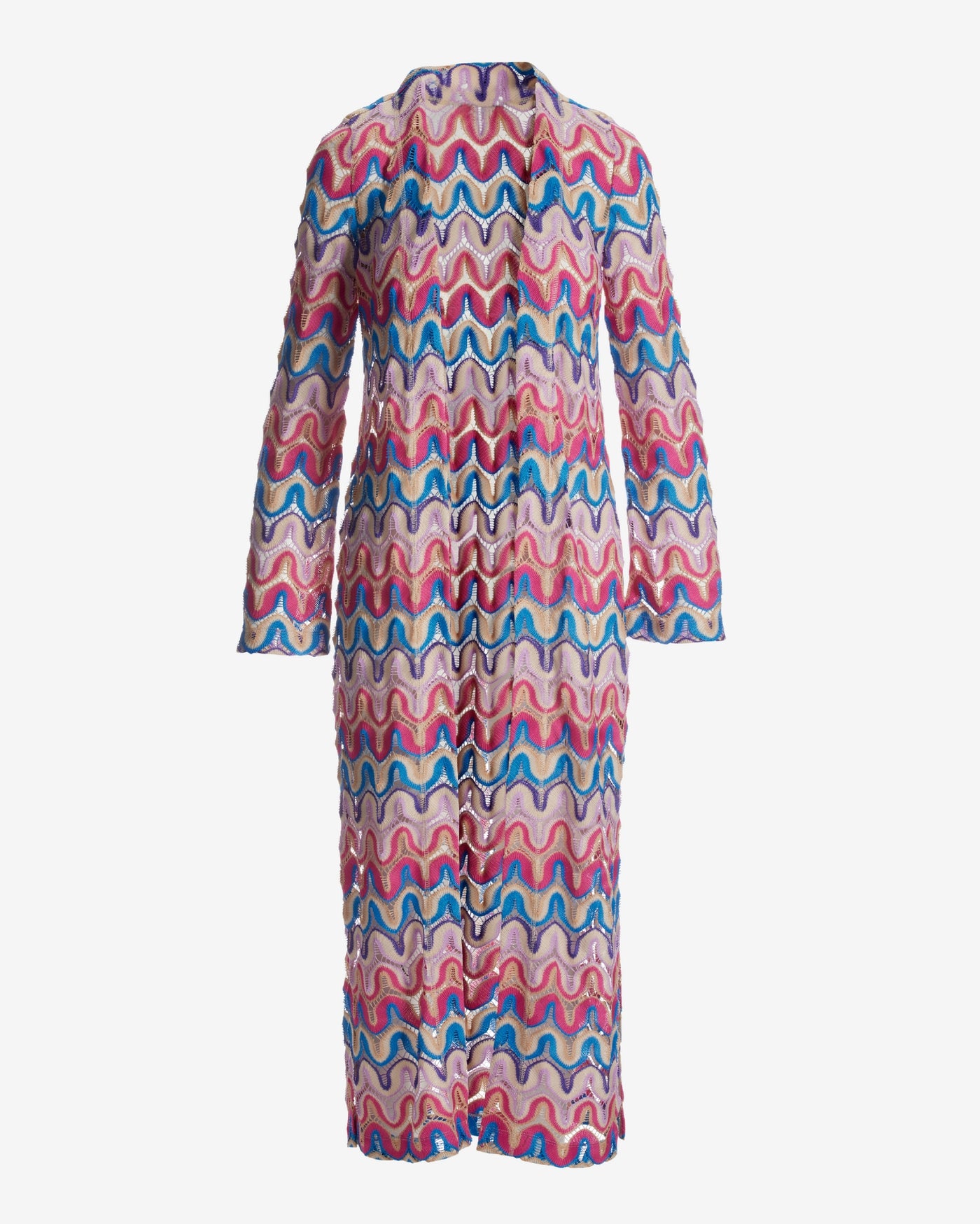 Patterned Long Sleeve Duster Multi