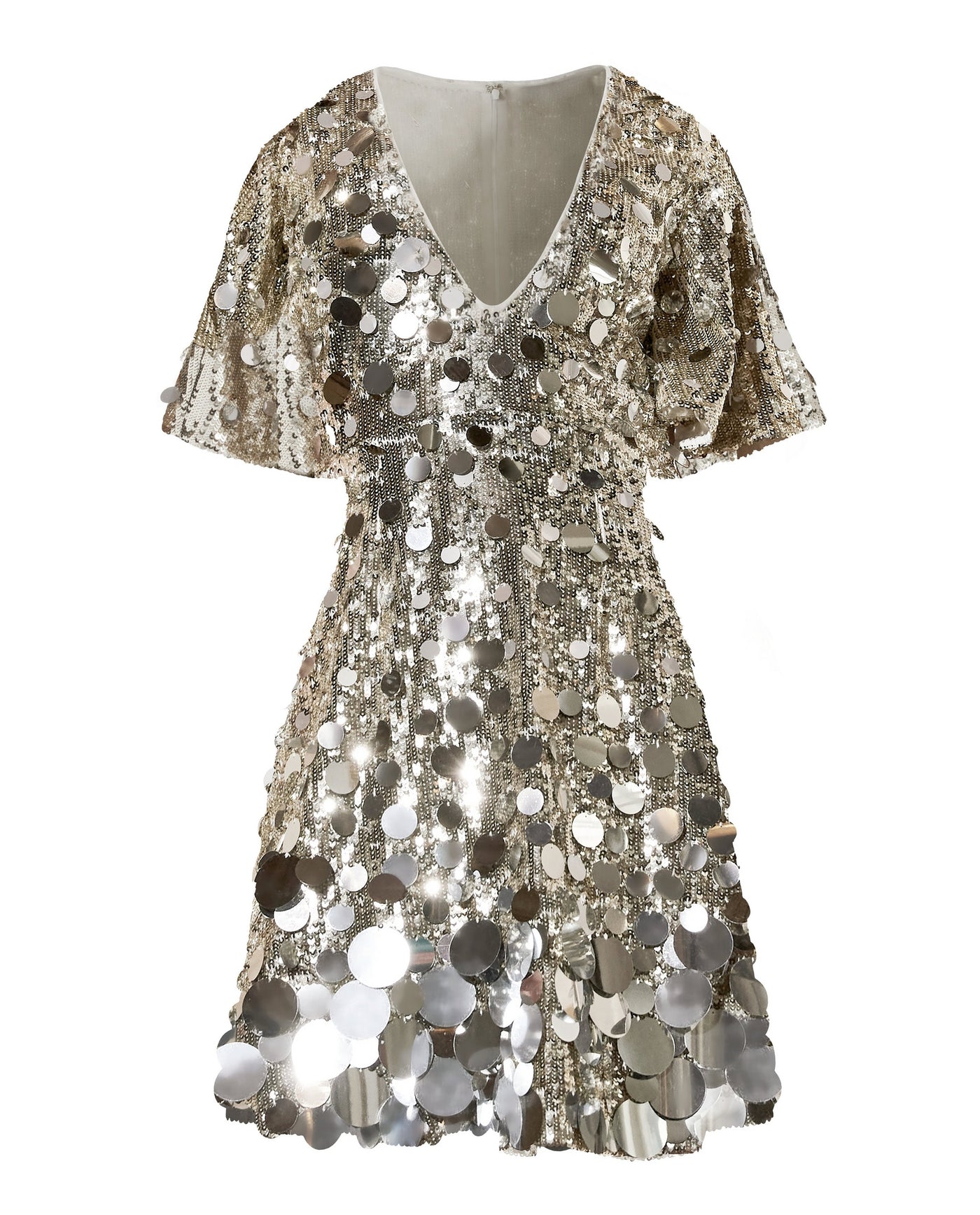 Effortless Glamour Paillette A Line Dress Silver