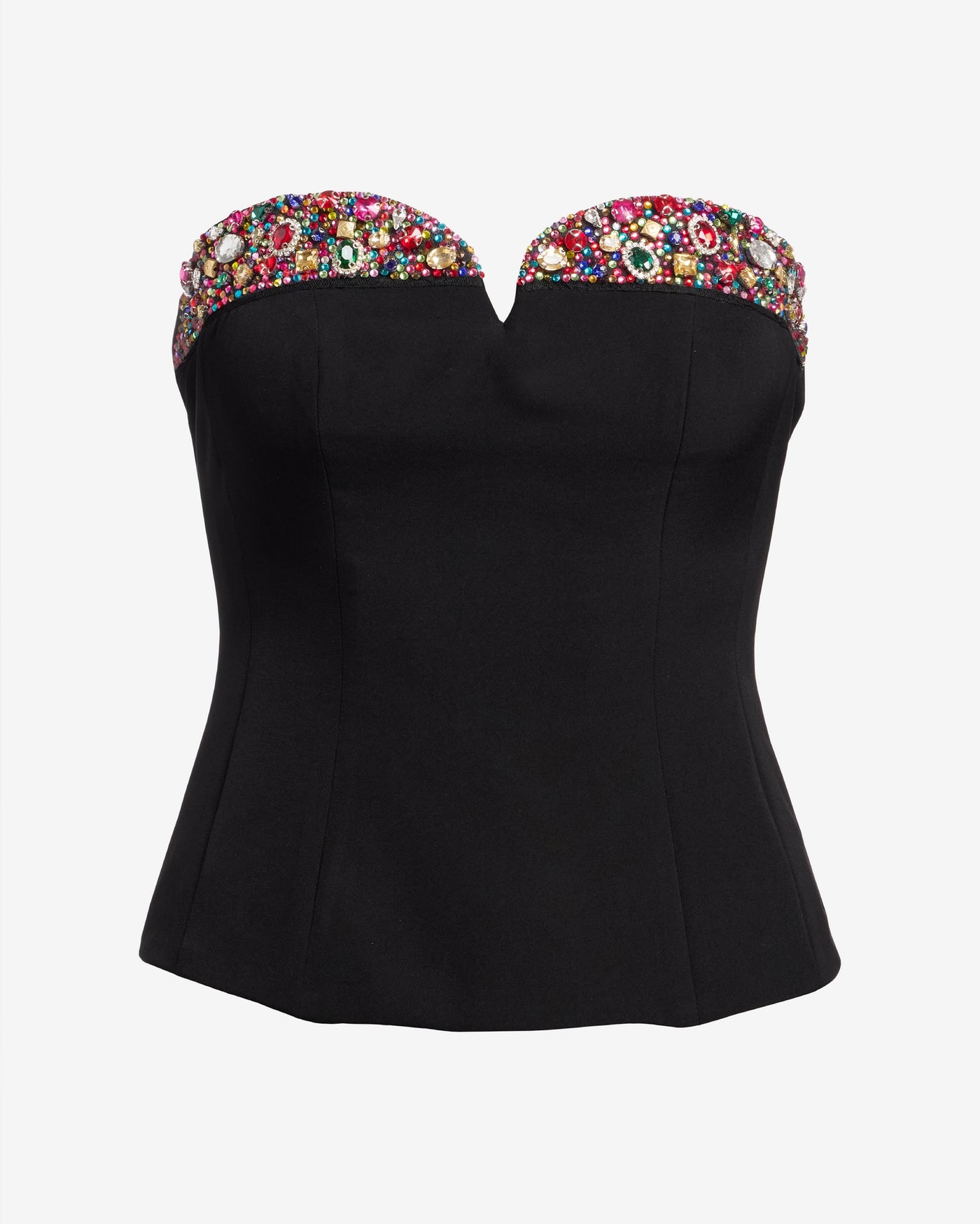 Embellished Strapless Shell Black