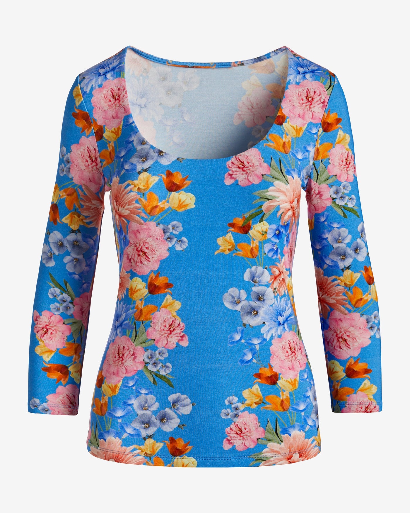 So Effortless Print Scoop Neck Knit Top Spring Floral Dream