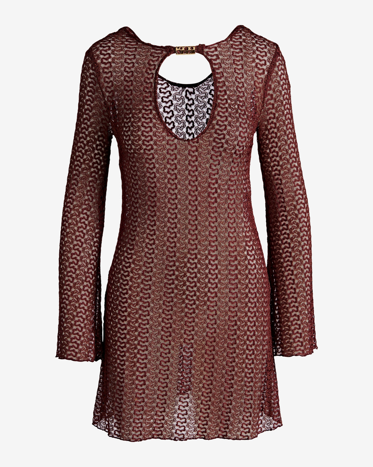 Crochet Keyhole Hardware Coverup Mocha/Golden