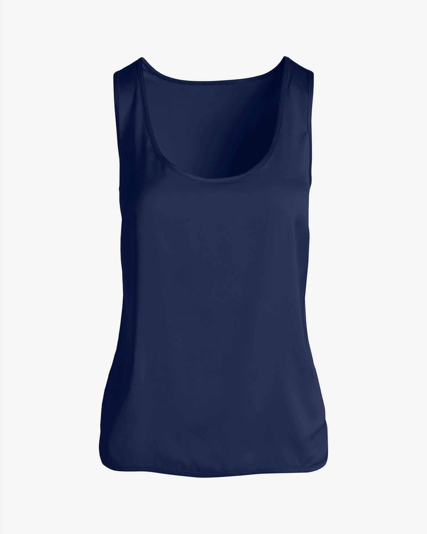 Samantha Scoop Neck Charmeuse Blouse Navy
