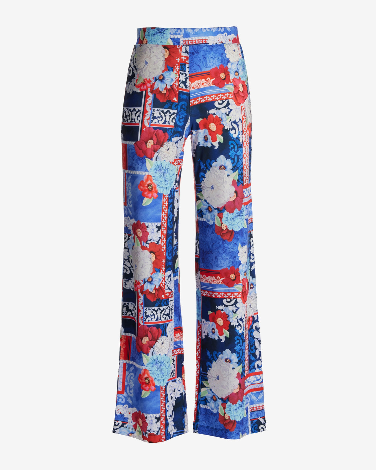 Malibu Print Wide Leg Pant Patriotic Patchwork