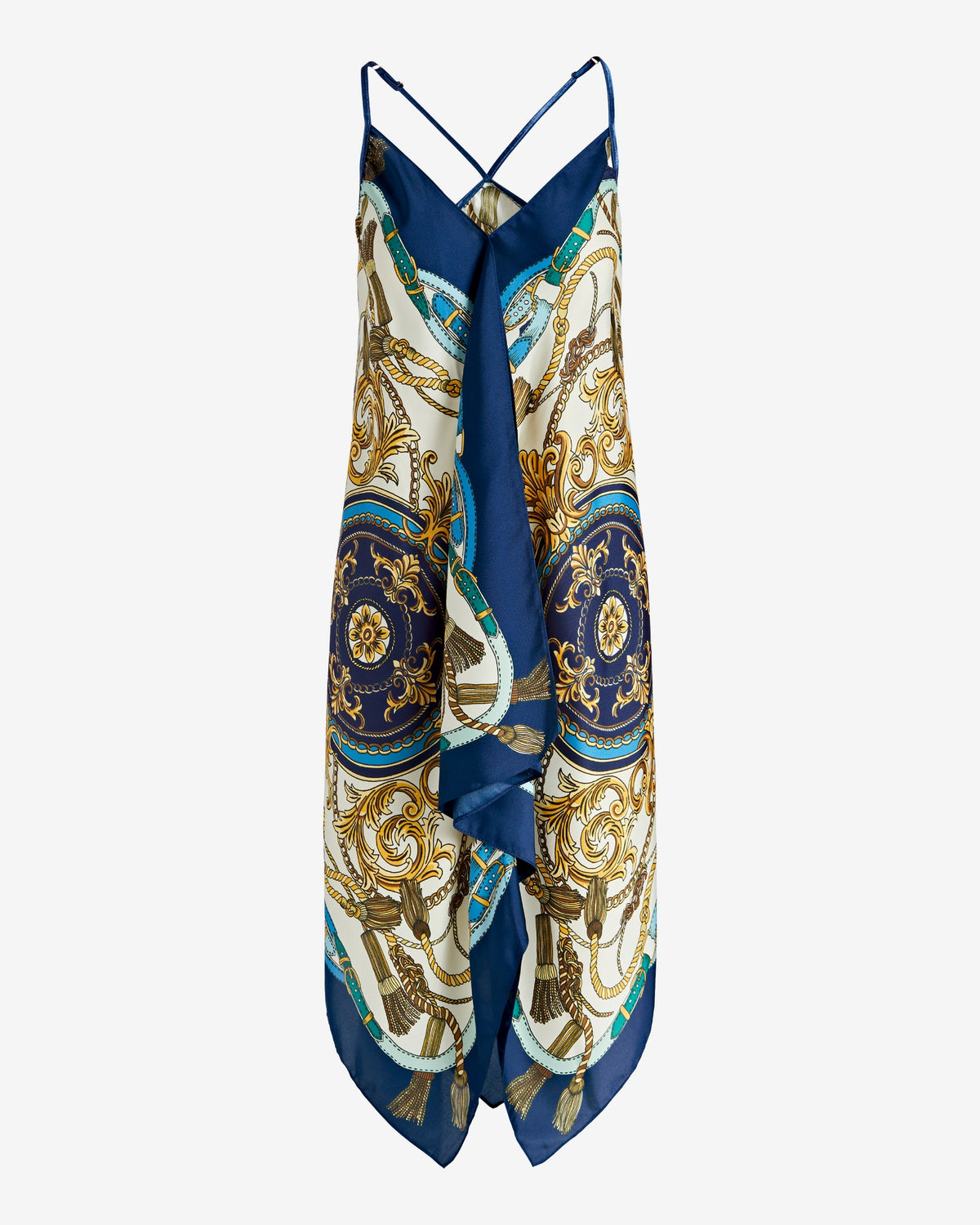 Print Handkerchief Hem Dress