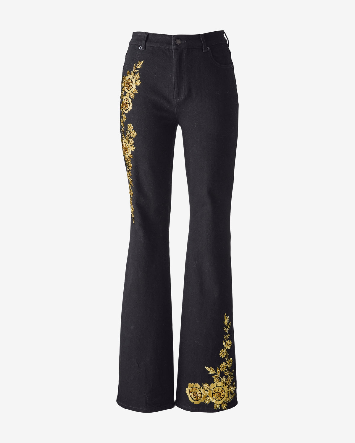 Monterey Luxe Metallic Embroidered Bootcut Jean Proper Black