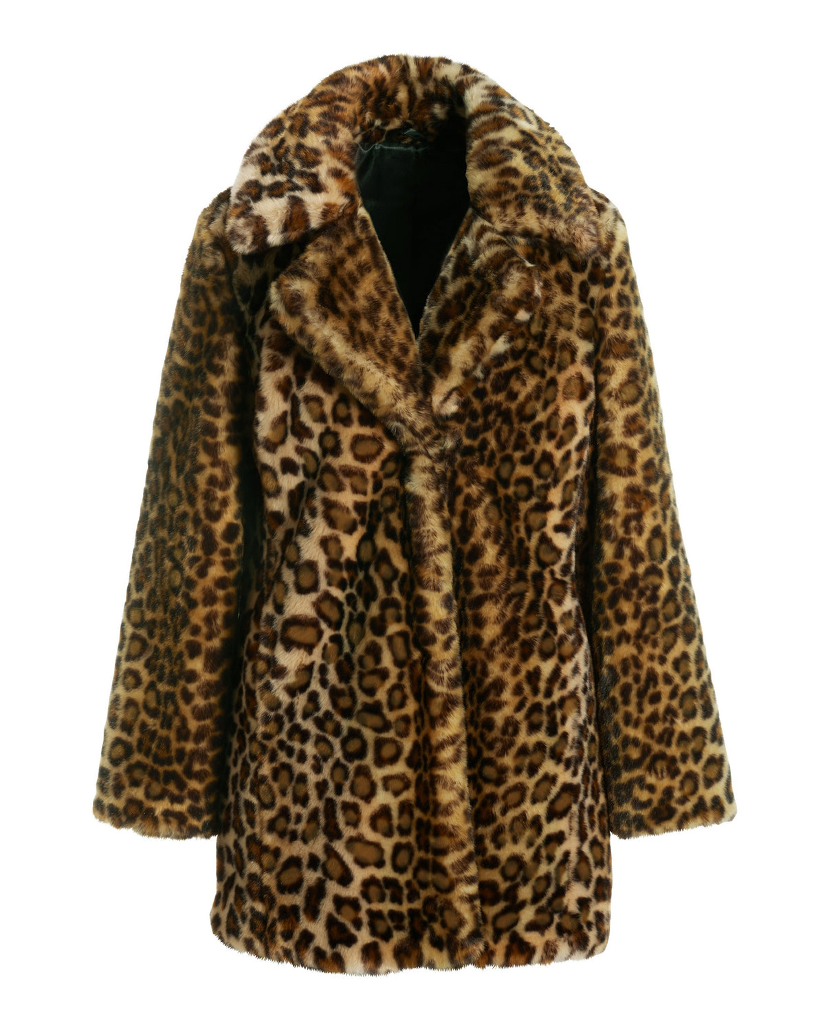 Leopard Print Versatile Collared Coat Brown Multi