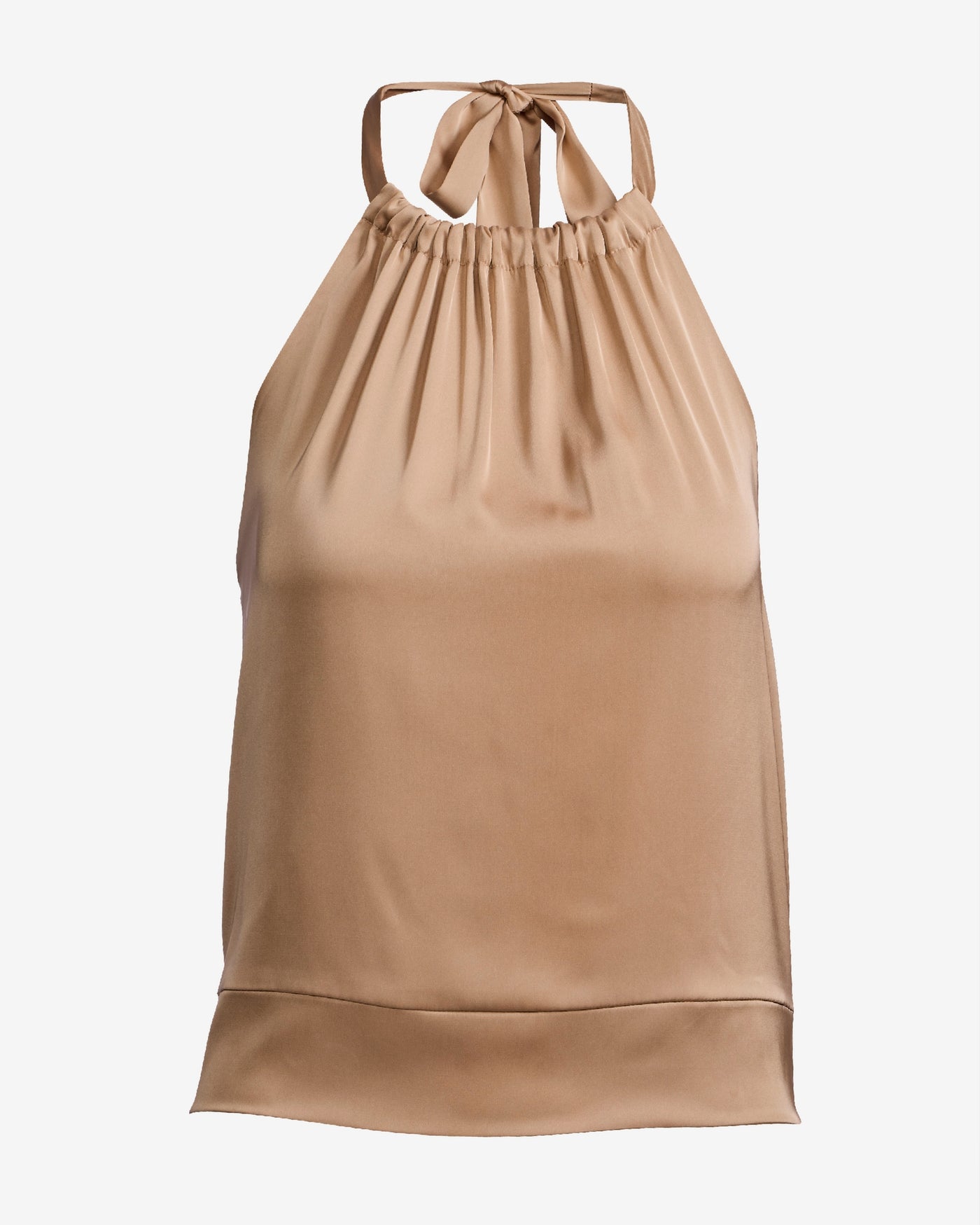 Haley Halter Charmeuse Blouse Champagne