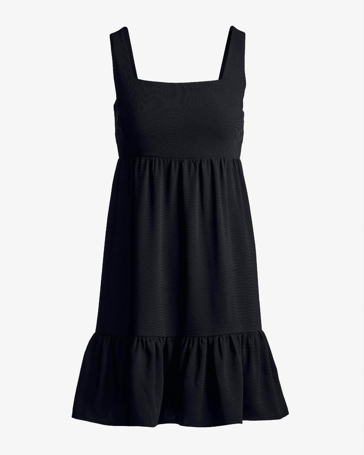 Versatile Tiered Short Dress Black
