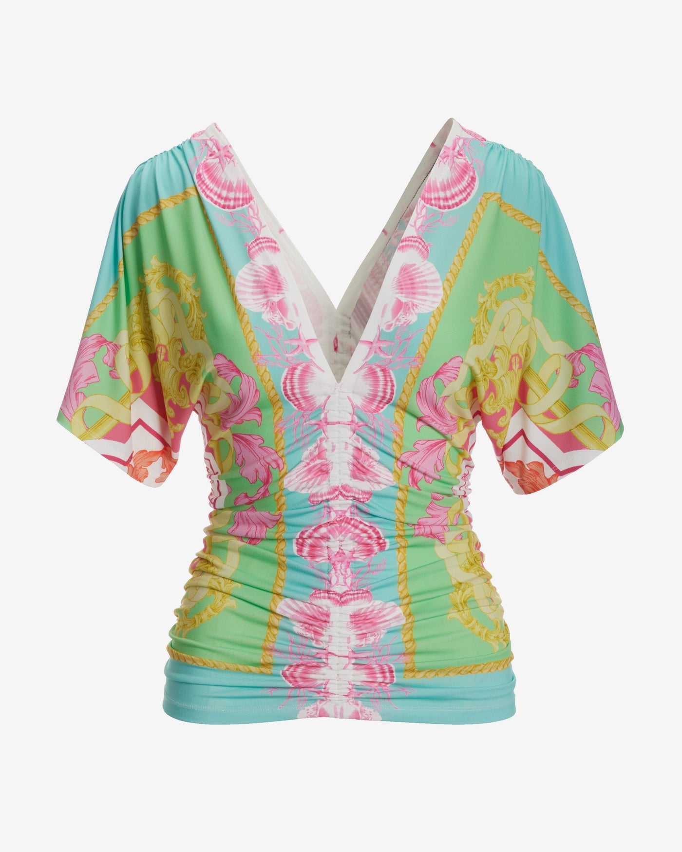So Chic Sea Life Status Ruched Top Multi