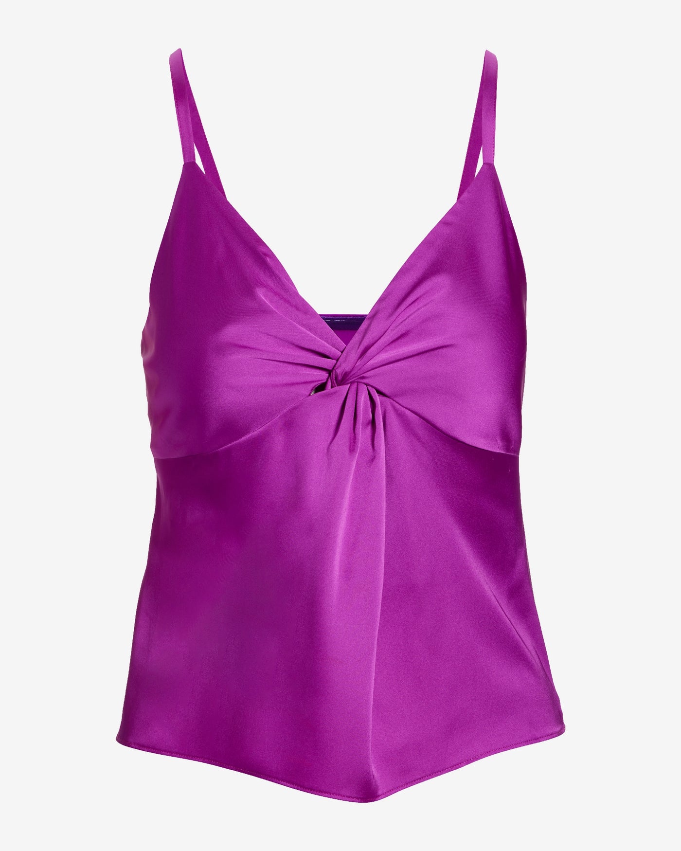 Lia Twist Front Charmeuse Tank Purple