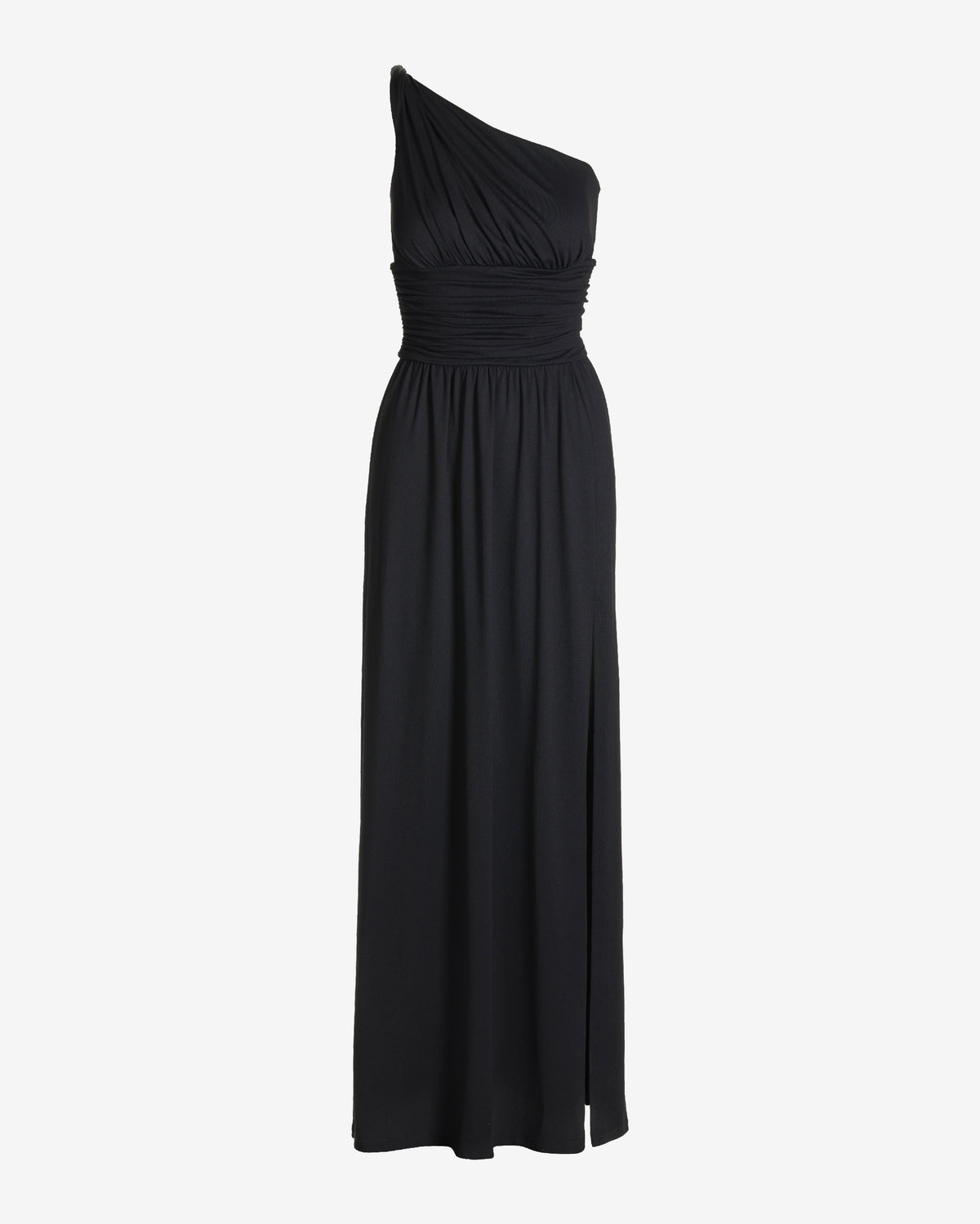 Susana Monaco x Boston Proper One Shoulder Ruched Maxi Dress Black