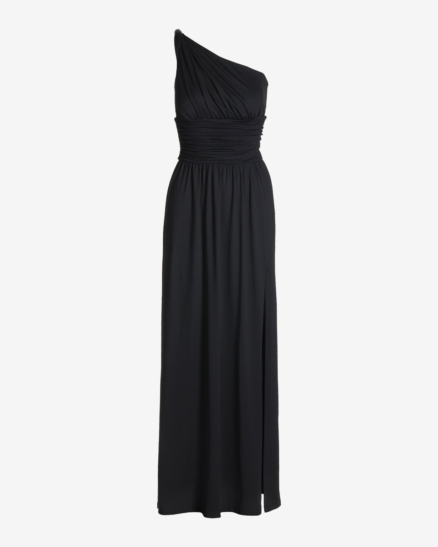 Susana Monaco x Boston Proper One Shoulder Ruched Maxi Dress Black