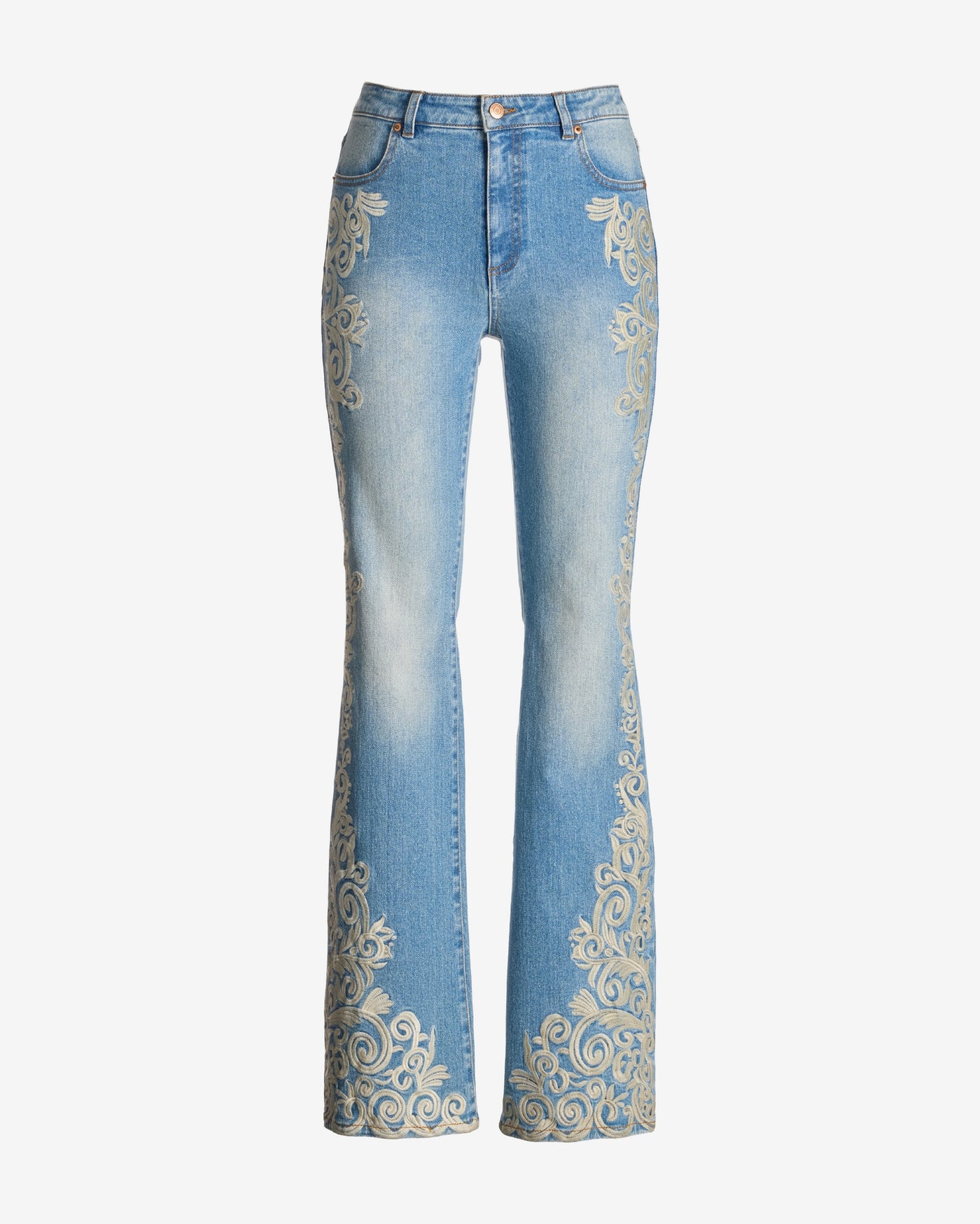 Monterey Embroidered Bootcut Jean Light Blue Wash