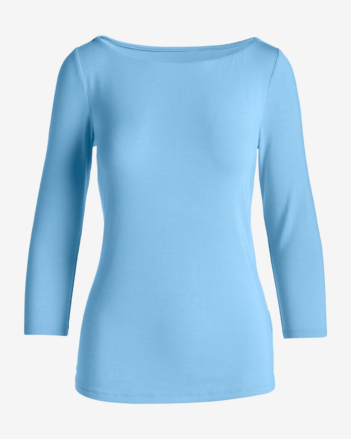 So Effortless Boat Neck 3/4 Sleeve Knit Top Airy Blue