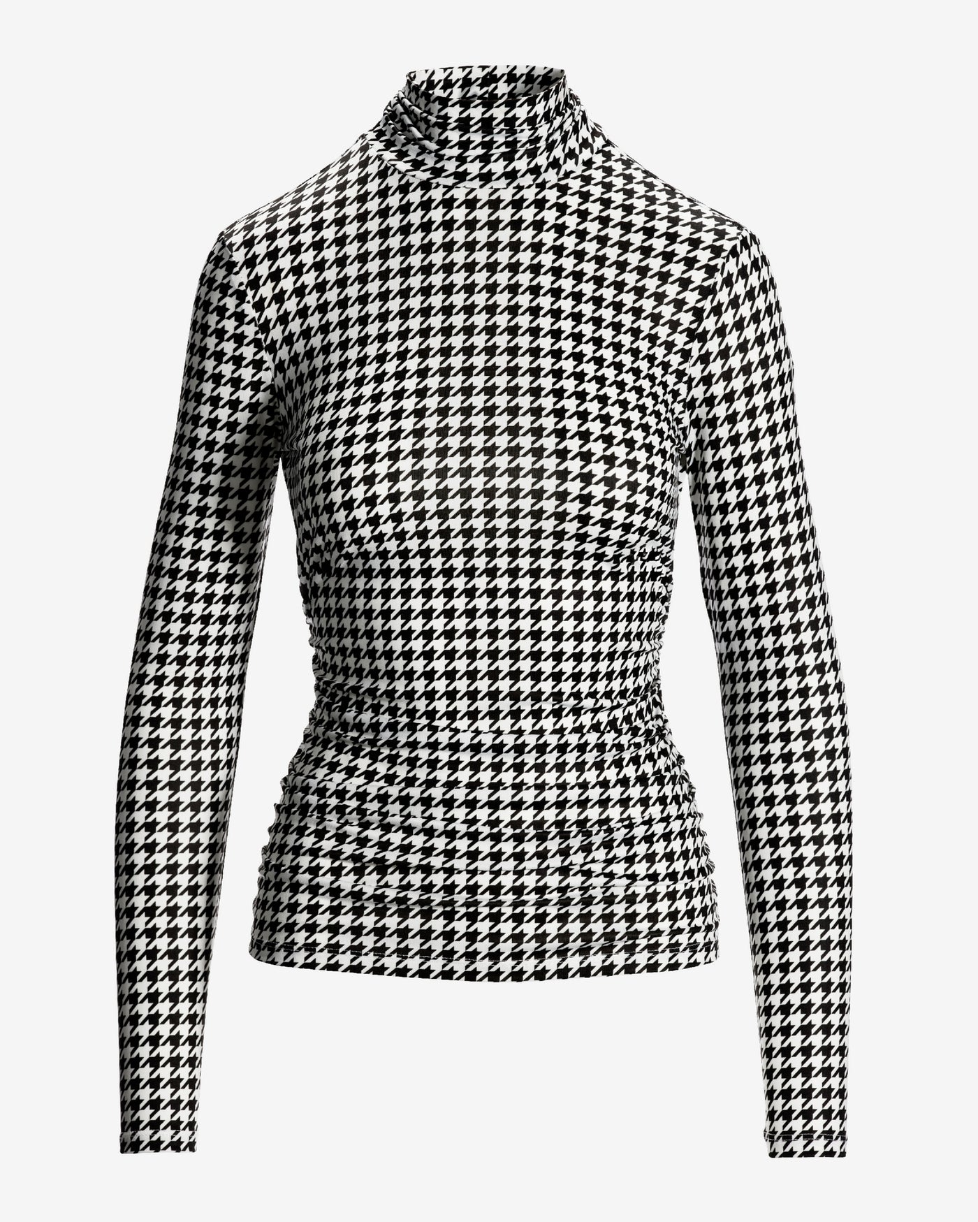 So Chic Houndstooth Turtleneck Knit Top Park City Houndstooth