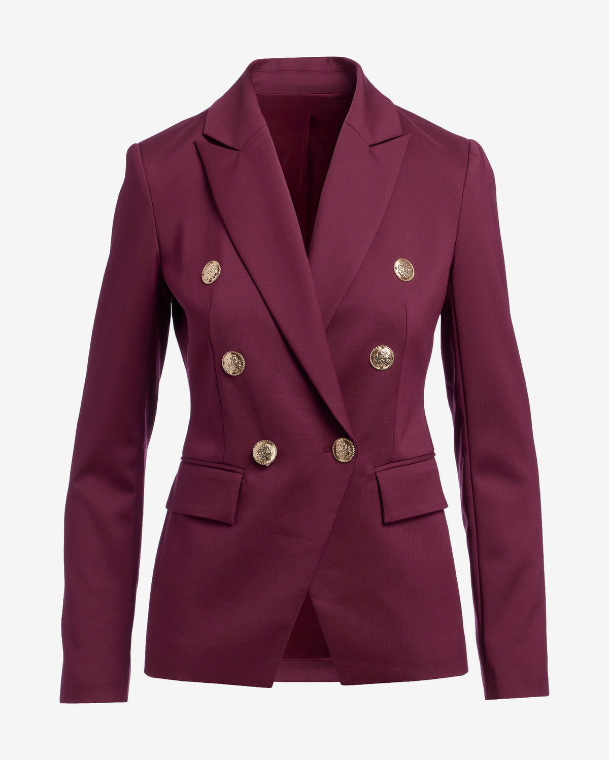 Modern Double-Breasted Blazer Black Cherry