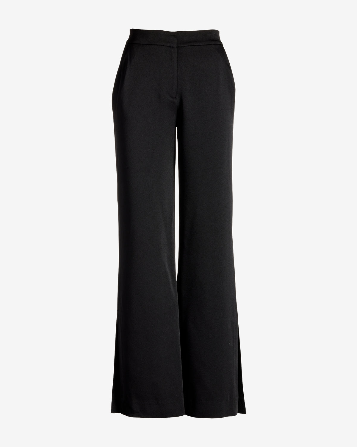 Wide Leg Satin Pant Black