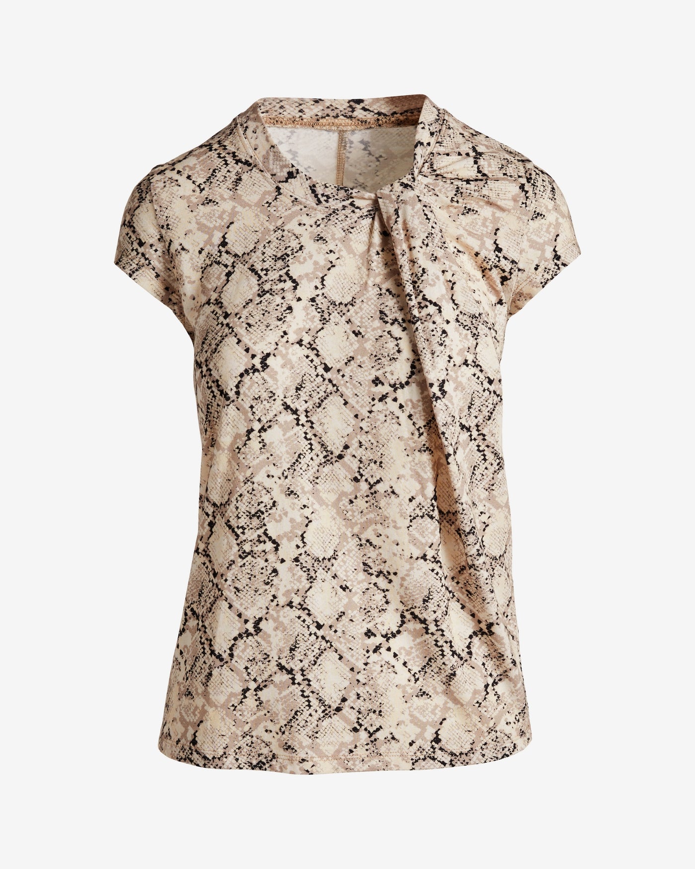 Printed Twist Detail Tee Sparkled Snake