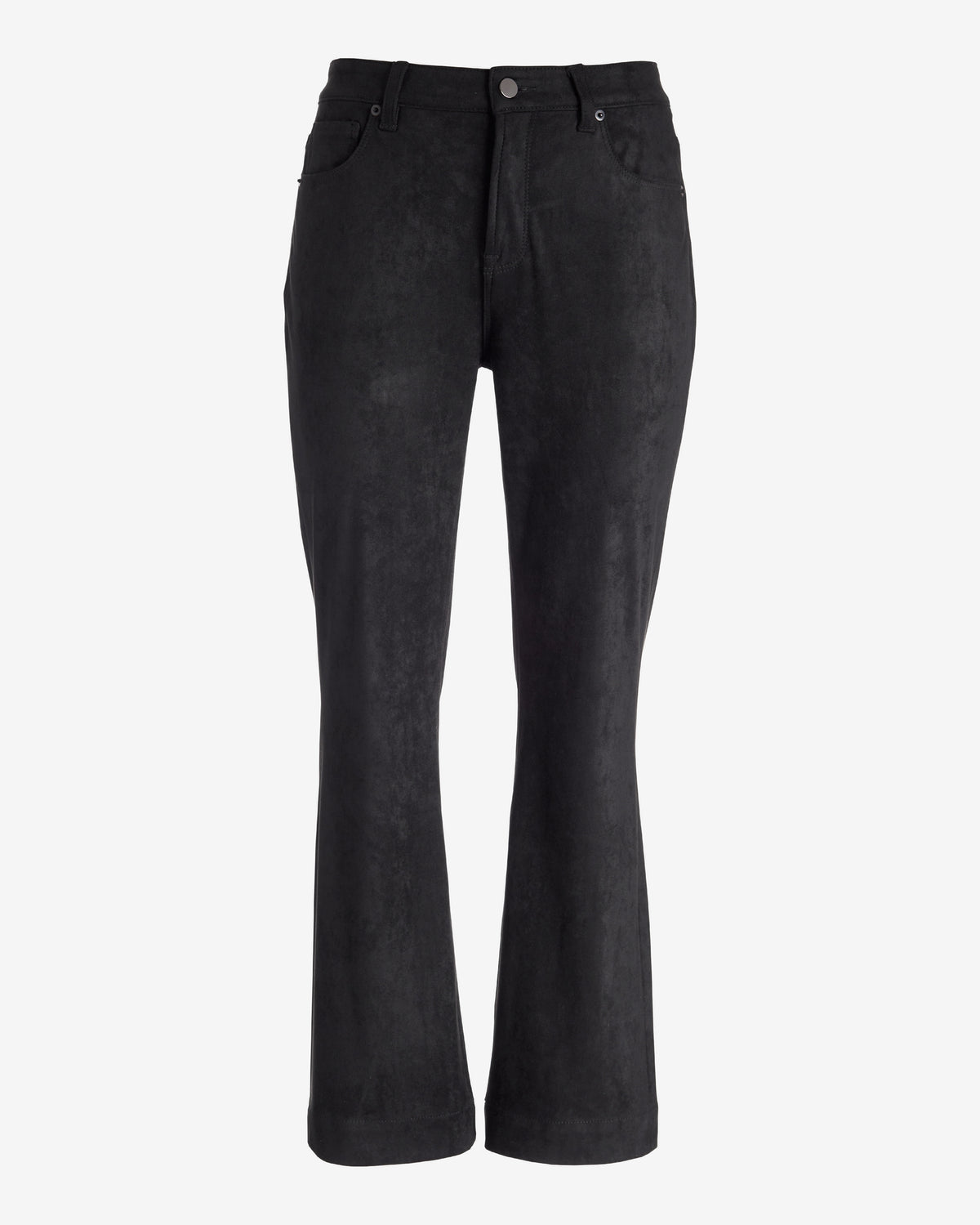 Faux Suede Kick Flare Pant Black