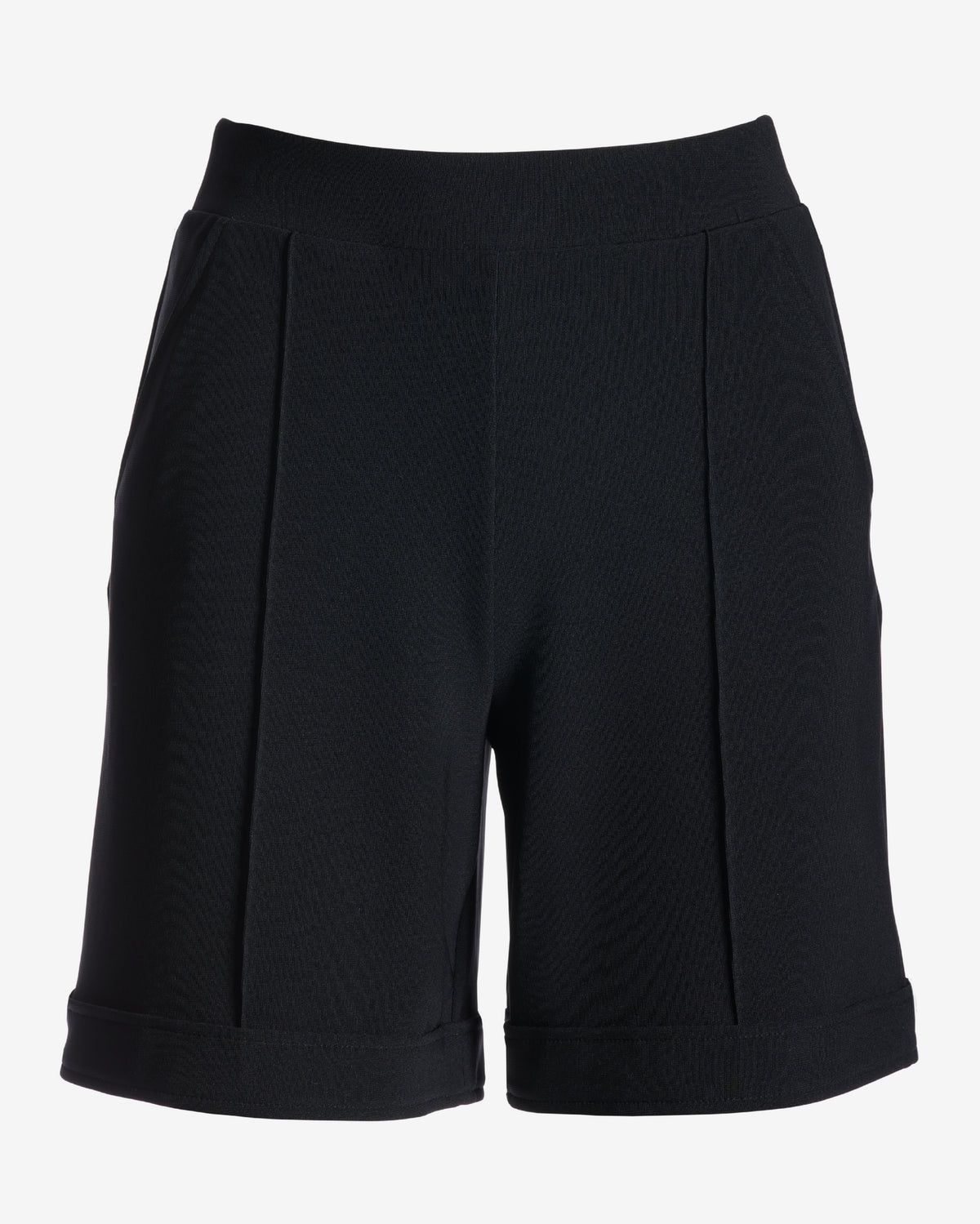 Beyond Travel 7 Inch Cuffed Trouser Shorts Jet Black