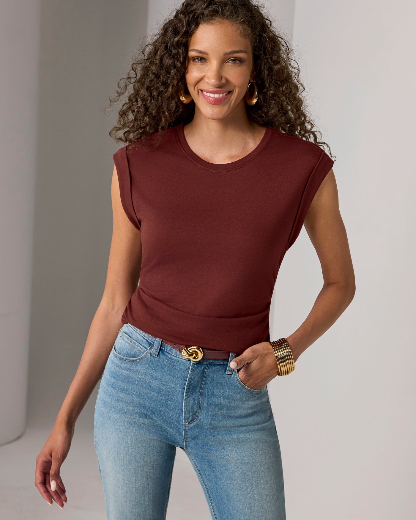 Knot Buckle Belt Brown