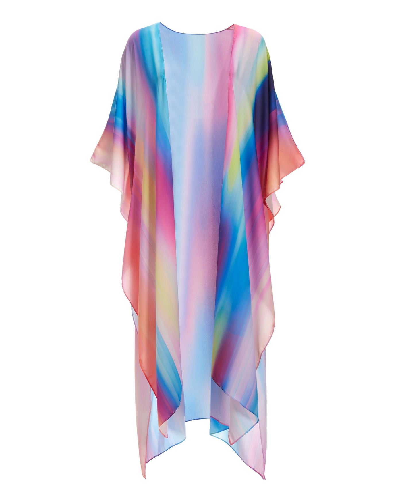 Sunset Shores Long Tie-Front Kimono Multi