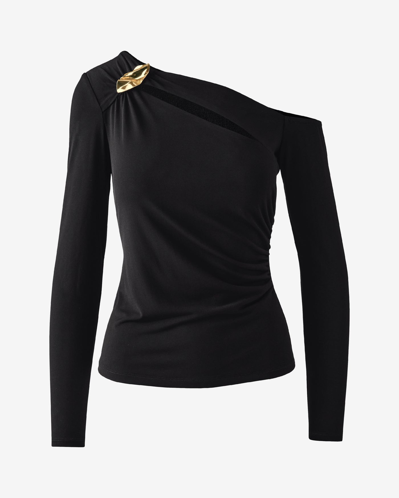 So Chic Cutout Hardware Trim Knit Top Proper Black