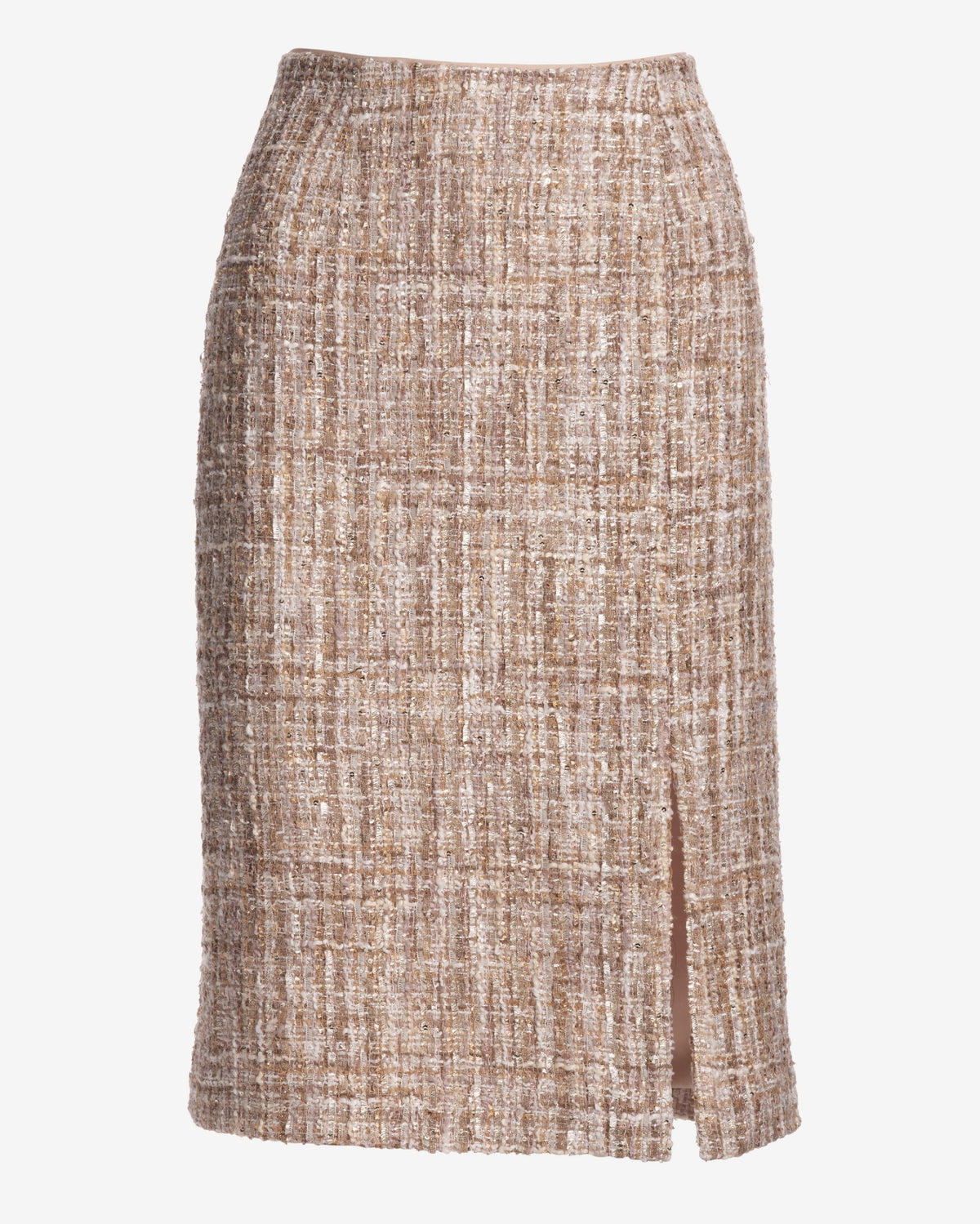 Tweed Pencil Skirt Neutral Multi