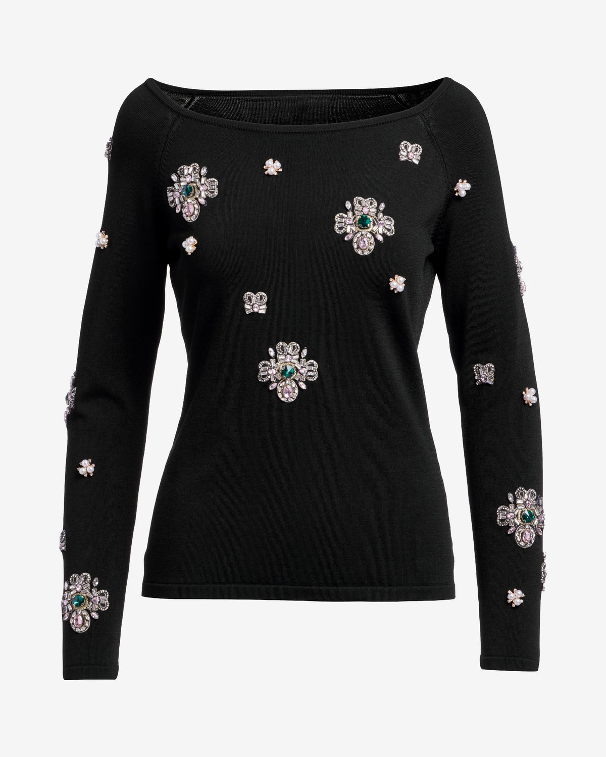 Pearl and Jewel Embellished Sweater Multi