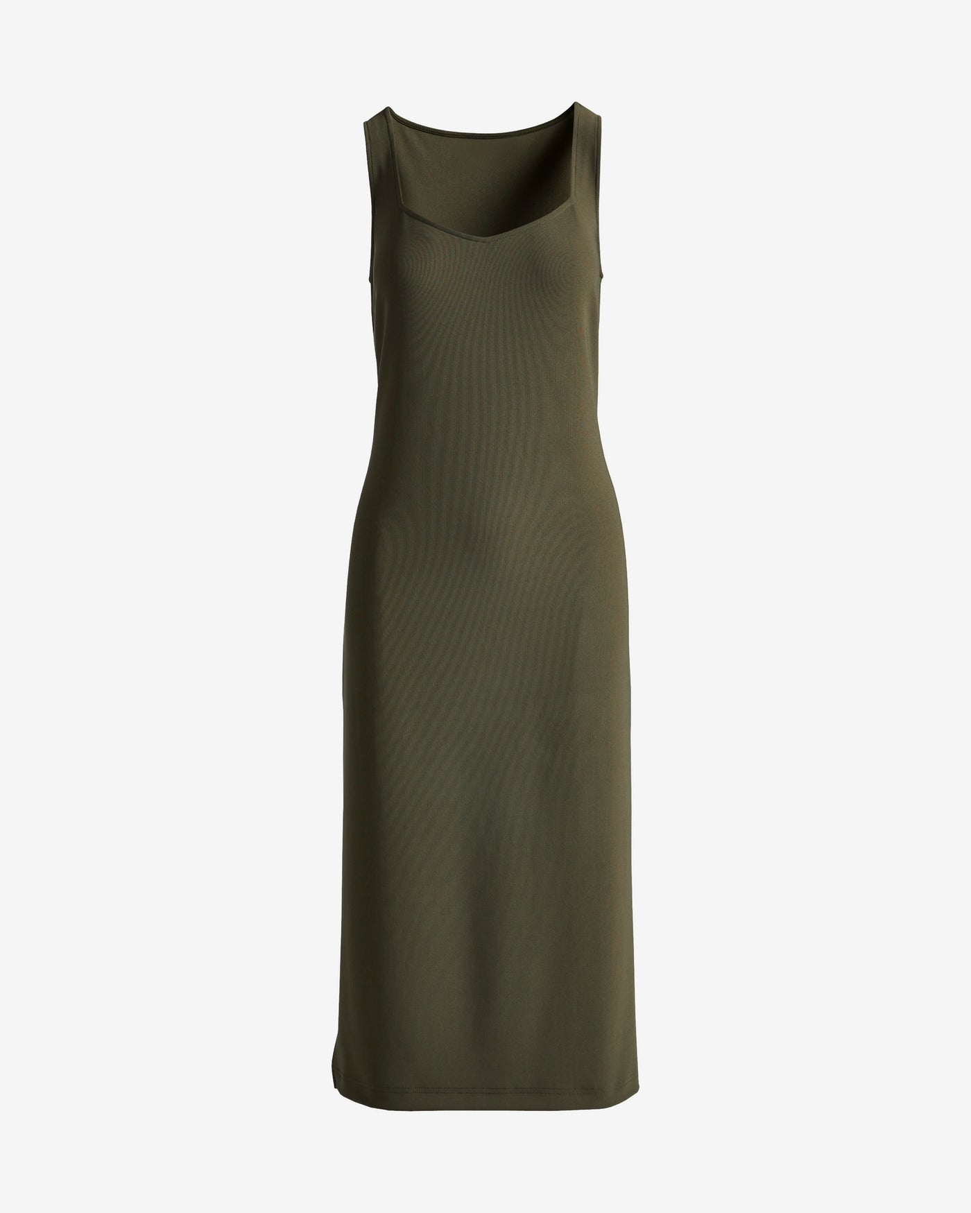 Beyond Travel Sweetheart Neckline Midi Dress Olive Night