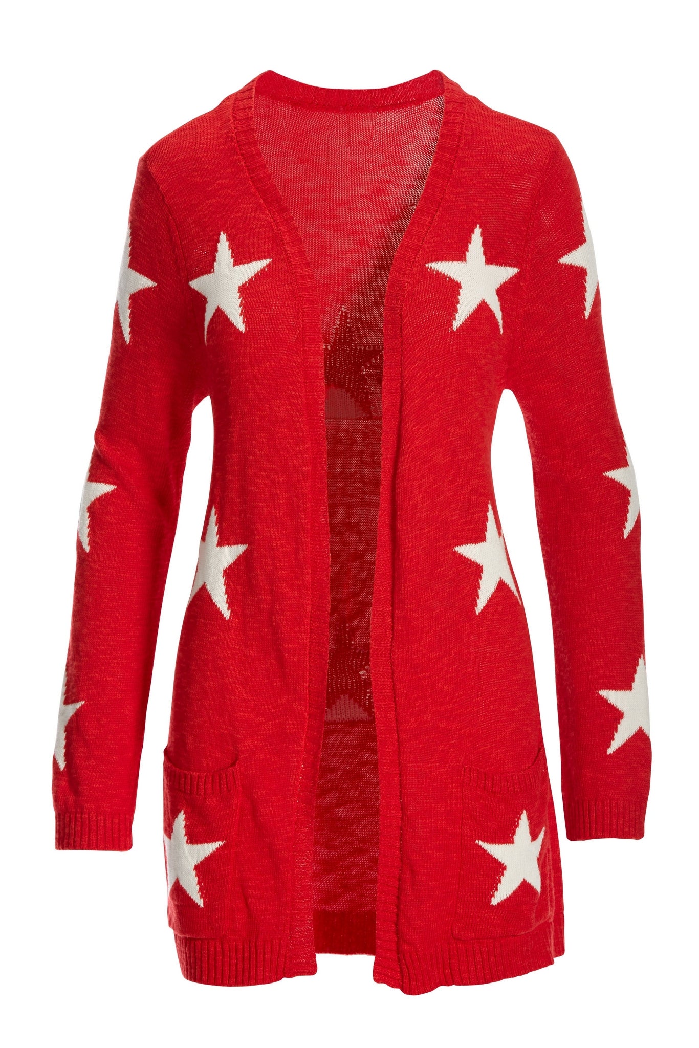 Patriotic Star Cardigan Red/White