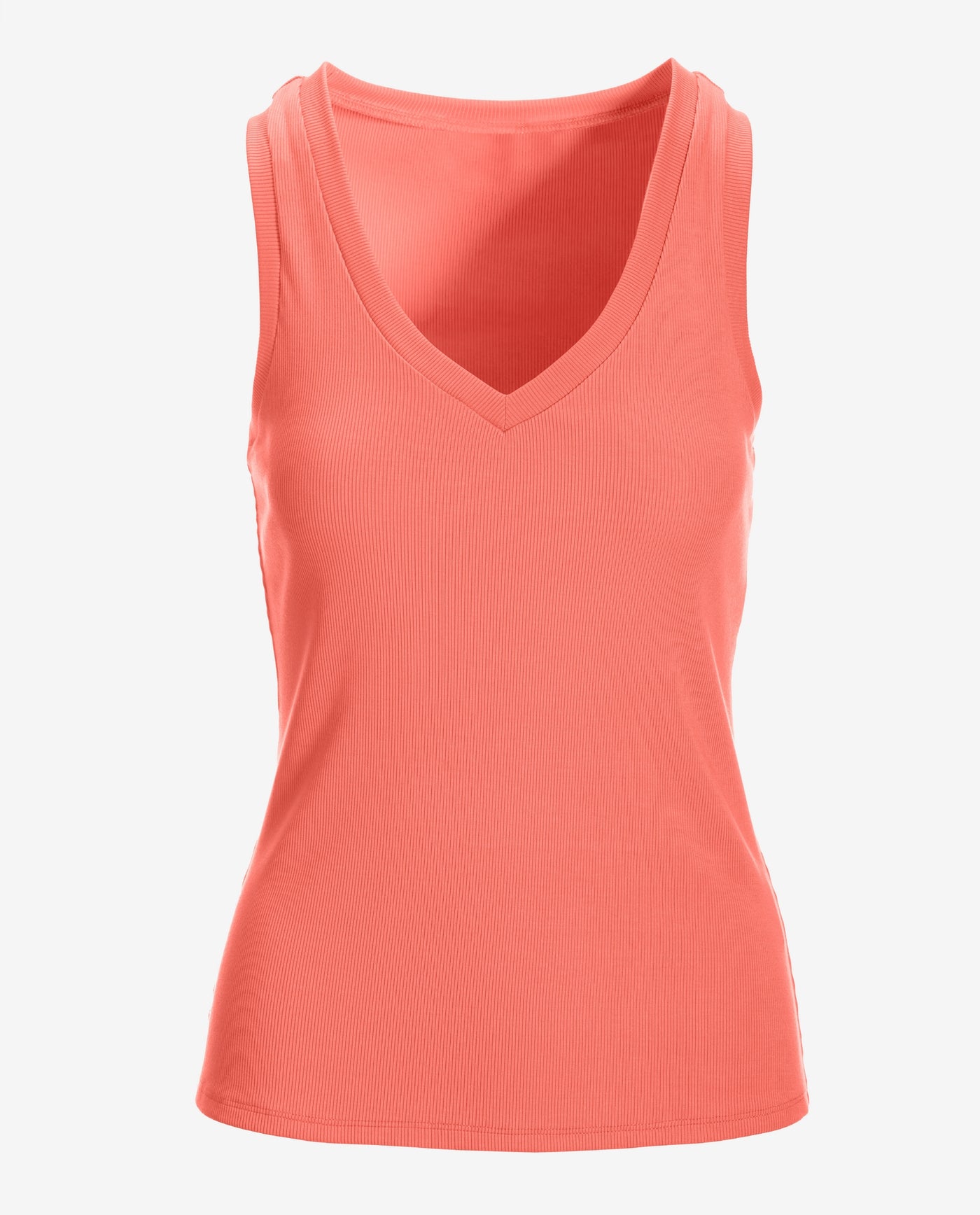 So Essential Ribbed V Neck Tank Georgia Peach