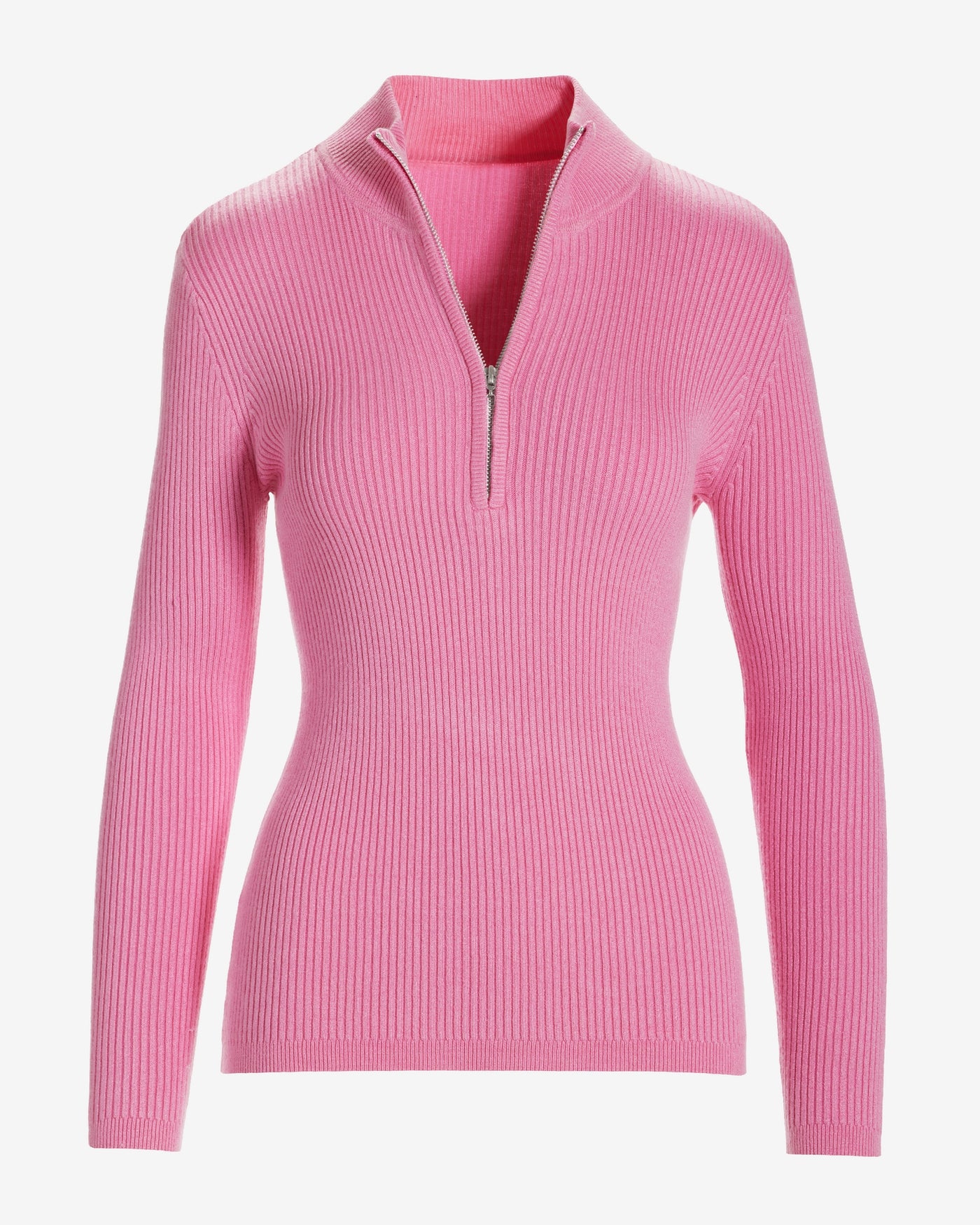 Ribbed Half Zip Up Sweater Rosebloom
