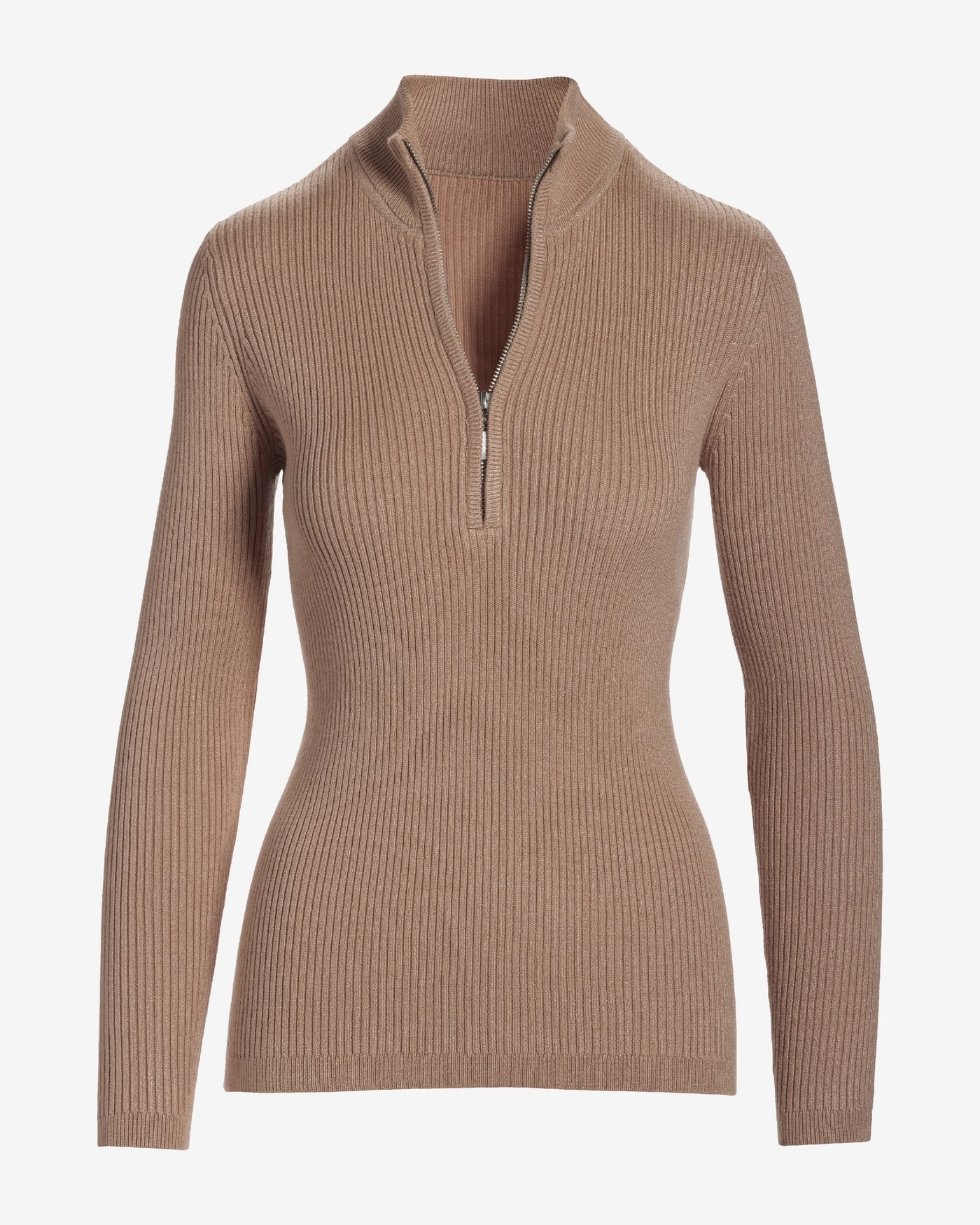 Ribbed Half Zip Up Sweater Sesame
